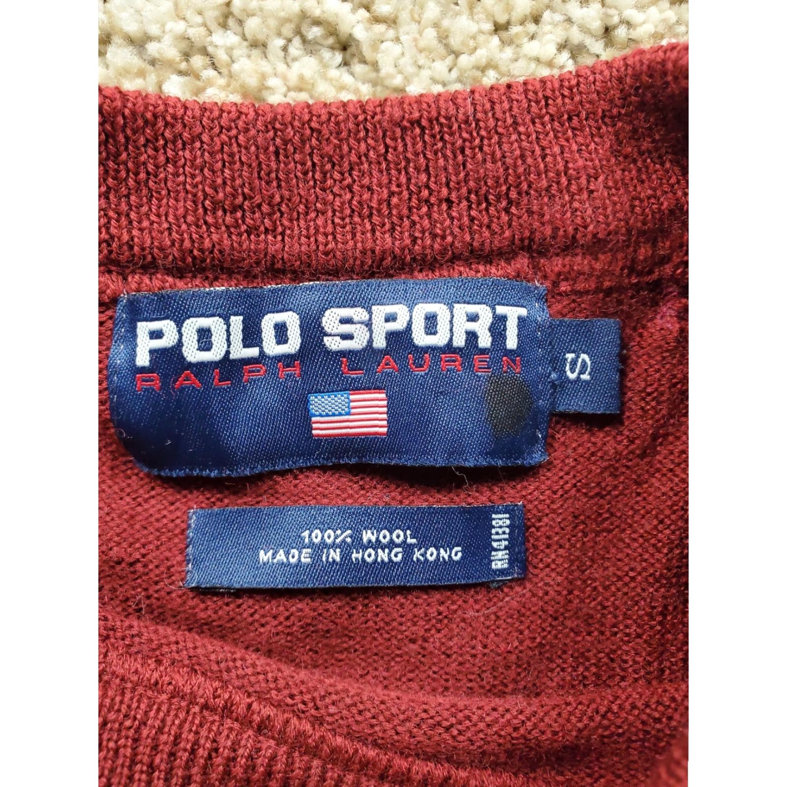 Polo Ralph Lauren VINTAGE Polo Ralph Lauren Sweater Shirt Mens Small Red Wool Knit 90s Polo Sport Embroidered Logo Classic Pullover Crew Neck Size US S / EU 44-46 / 1 - 6 Thumbnail