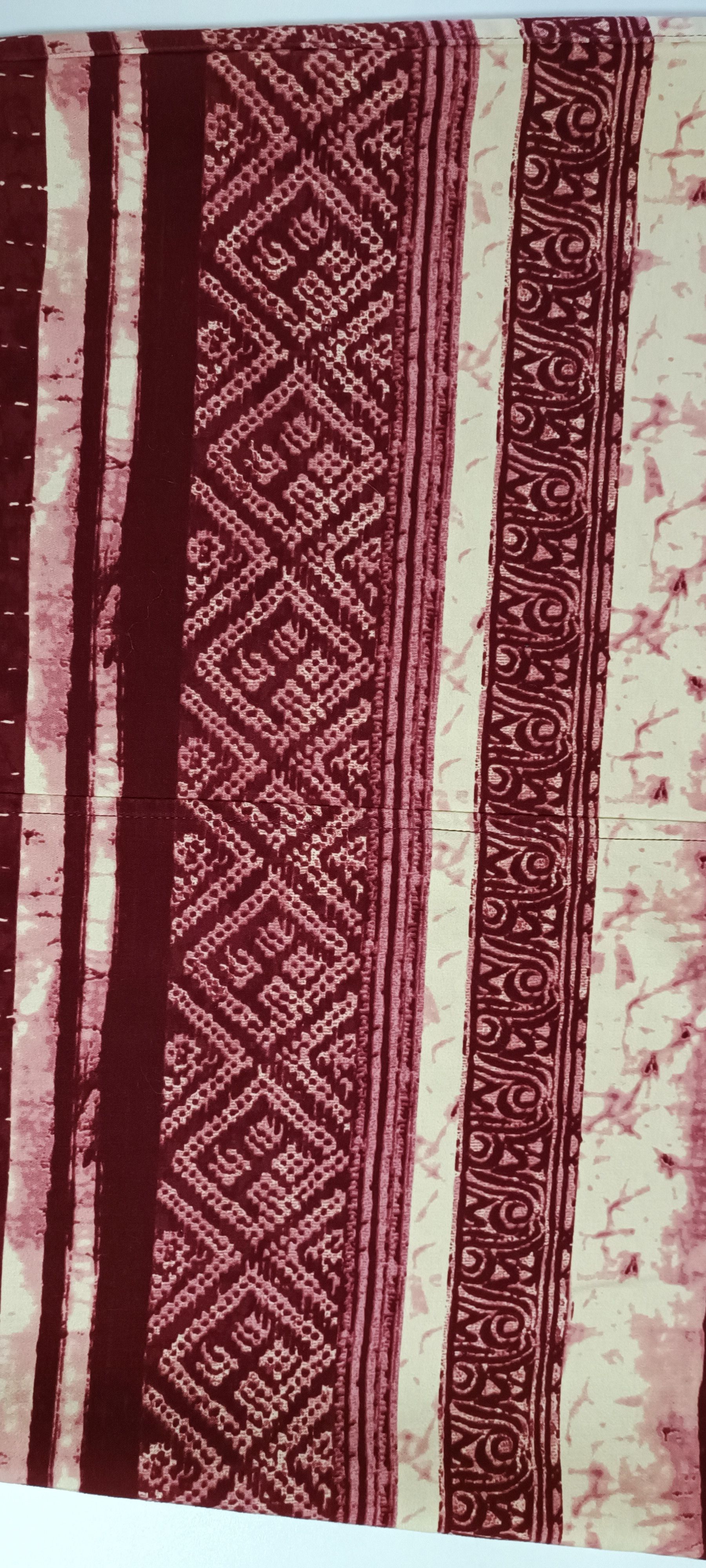 Jean Paul Gaultier 90's- Burgundy maxi skirt with ethnic print. Size 28" / US 6 / IT 42 - 15 Thumbnail