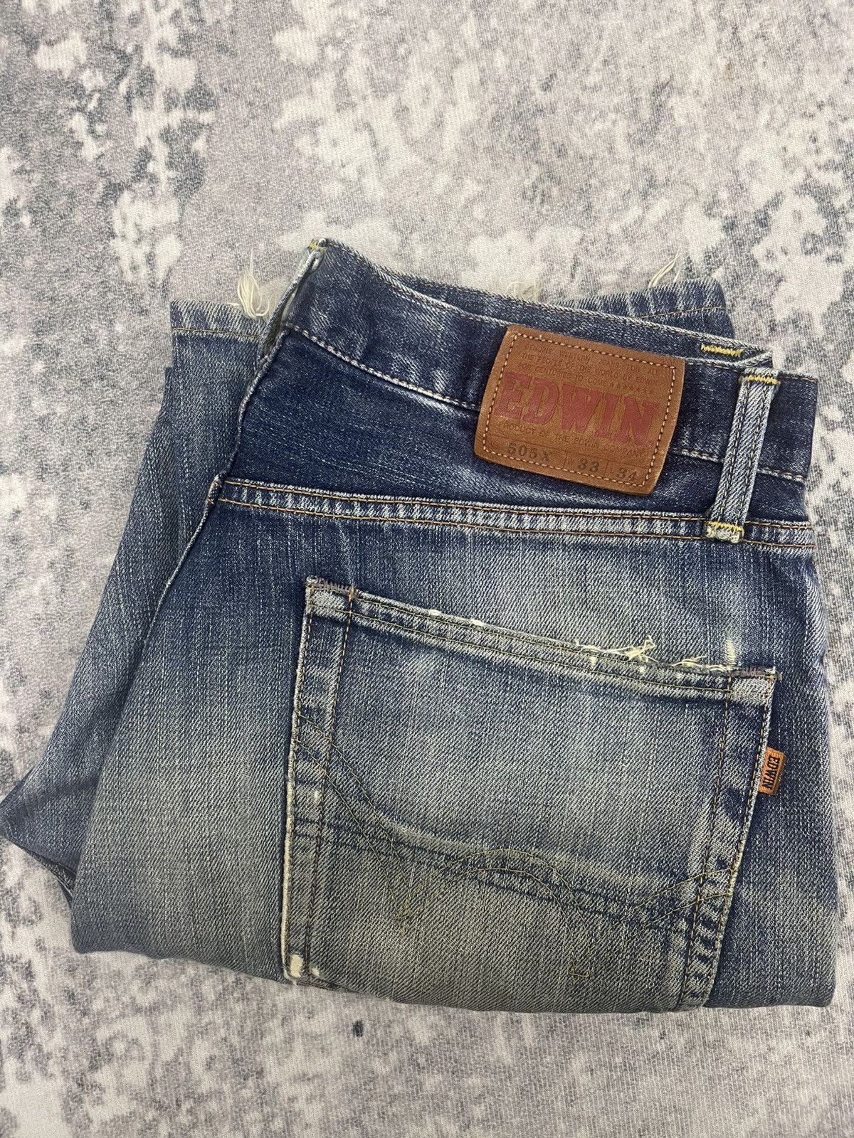 Edwin Edwin 505x Selvedge Distressed Denim Size US 33 - 20 Thumbnail