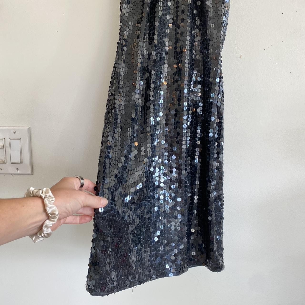 Vintage NITELINE VINTAGE BLACK SEQUIN MINI DRESS CUTOUT 1980S 4 Size S / US 4 / IT 40 - 3 Thumbnail