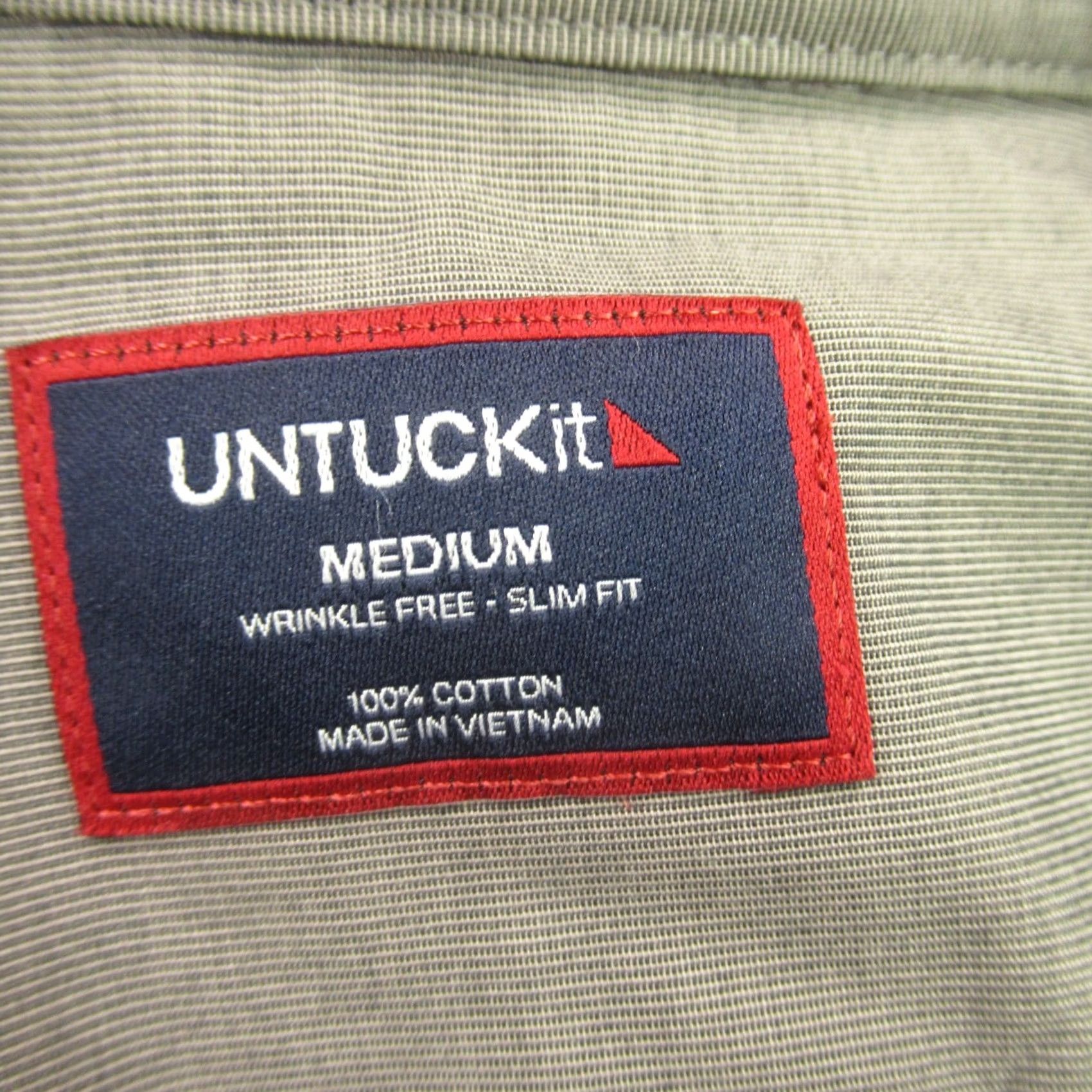 UNTUCKit UNTUCKit Shirt Mens Long Sleeve Button Front Casual Slim Gray/Gray Slim Fit Shirt Womens? Size US L / EU 52-54 / 3 - 3 Thumbnail