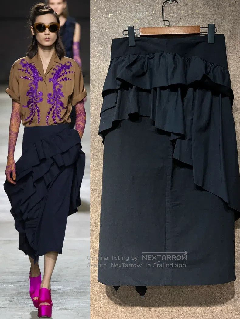 Dries Van Noten Dries Van Noten Runway Collection Midi Skirt Size 35" - 1 Thumbnail