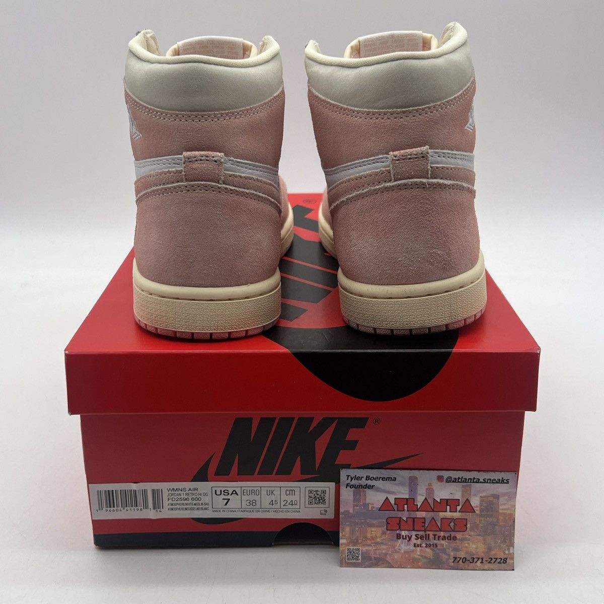 Nike Wmns air Jordan 1 high washed pink Size US 7 / EU 40 - 3 Thumbnail