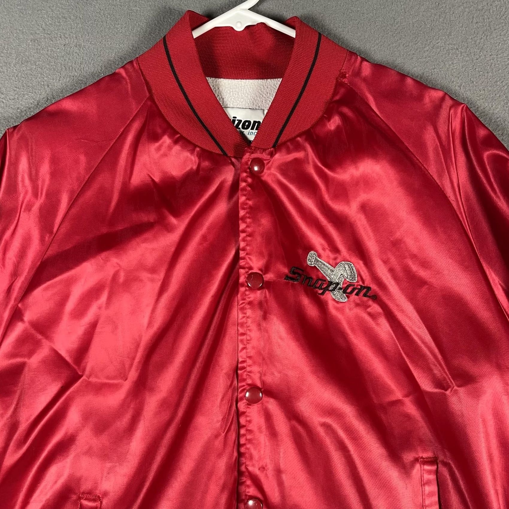 Vintage VINTAGE Horizon Sportswear Snap-on Jacket Mens XL Red Satin Bomber Mechanic Auto Shop USA 90s Size US XL / EU 56 / 4 - 3 Thumbnail