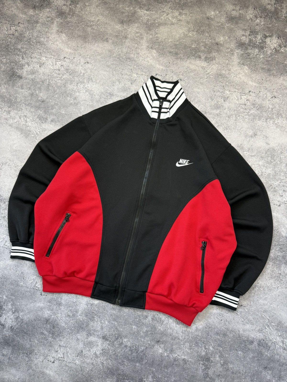 Nike Vintage 90s Nike Track Top Jacket Retro Swoosh Y2K Drill Size US XL / EU 56 / 4 - 2 Thumbnail