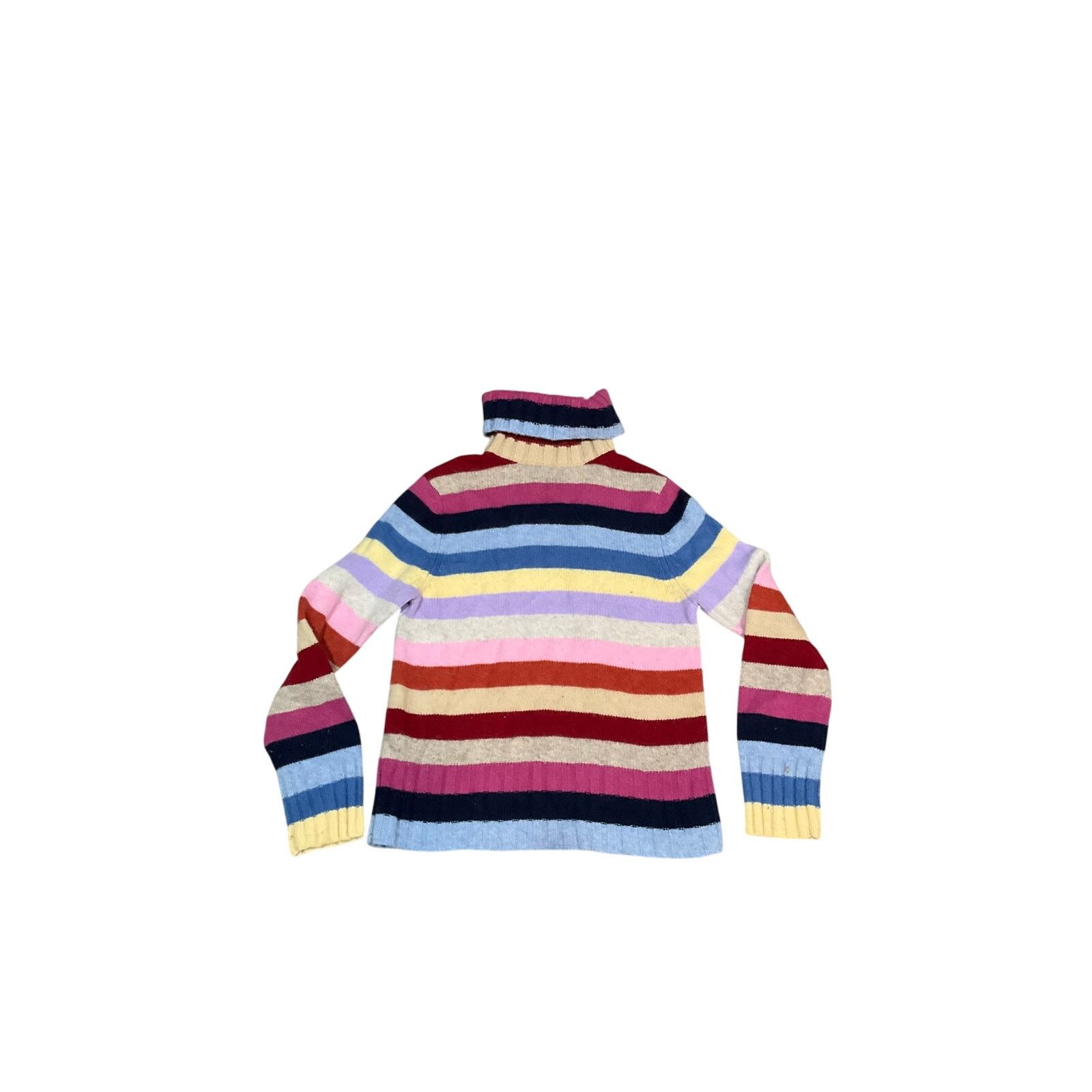 Old Navy Y2K 100% Lambs Wool Turtleneck Sweater Stripe