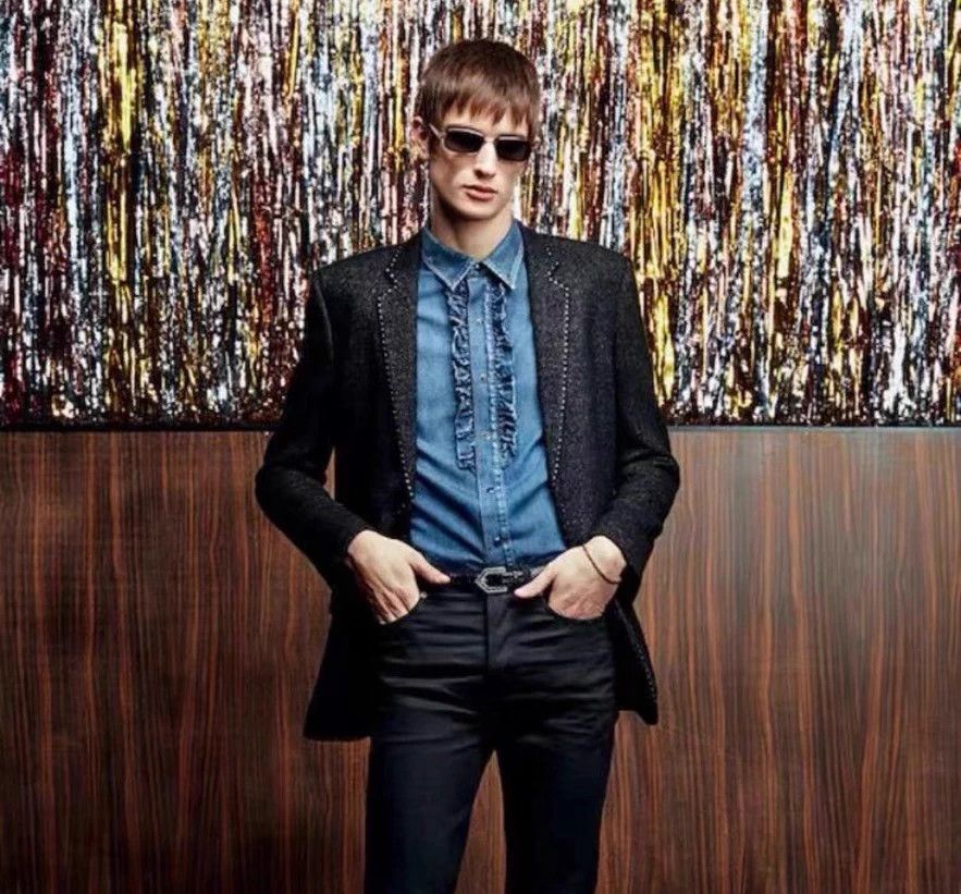 Saint Laurent Paris Saint Laurent SLP beaded sequined wool blazer men's 48 Size 48S - 8 Thumbnail
