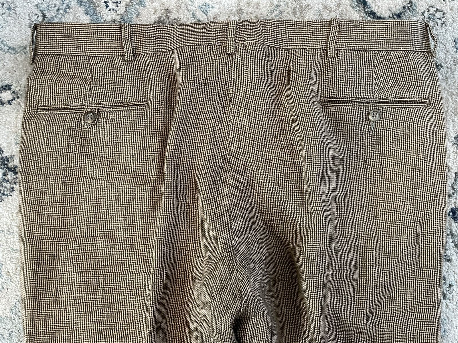 Polo Ralph Lauren × Vintage Mini Houndstooth Check Flax Trouser Size US 38 / EU 54 - 6 Thumbnail