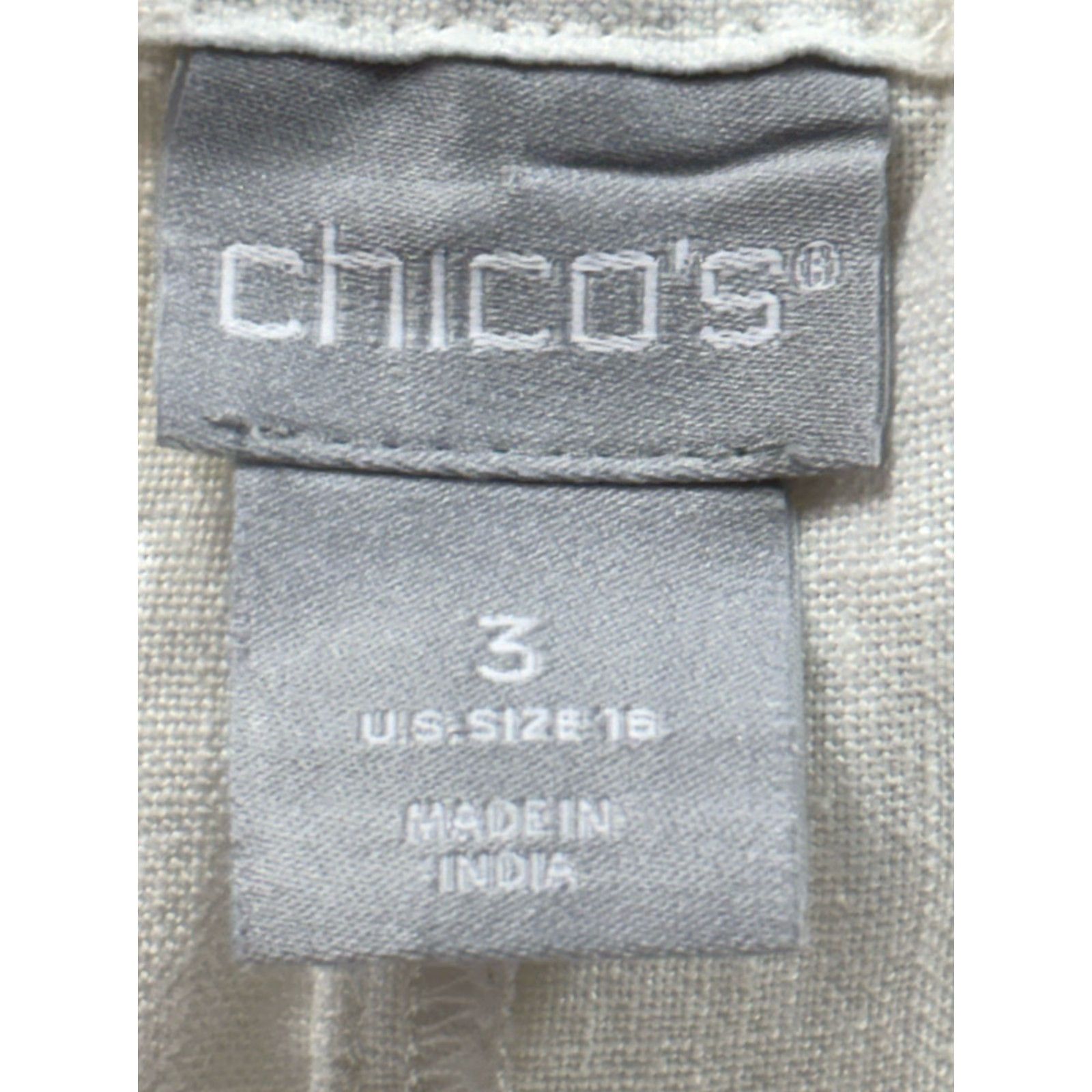 Vintage VINTAGE Chico's Linen Crop Pants Beach White XL Regular Women Pants Linen Pull On Button Closure Tapered Cropped Comfort Size XL Women Size 40" / US 18 - 6 Thumbnail