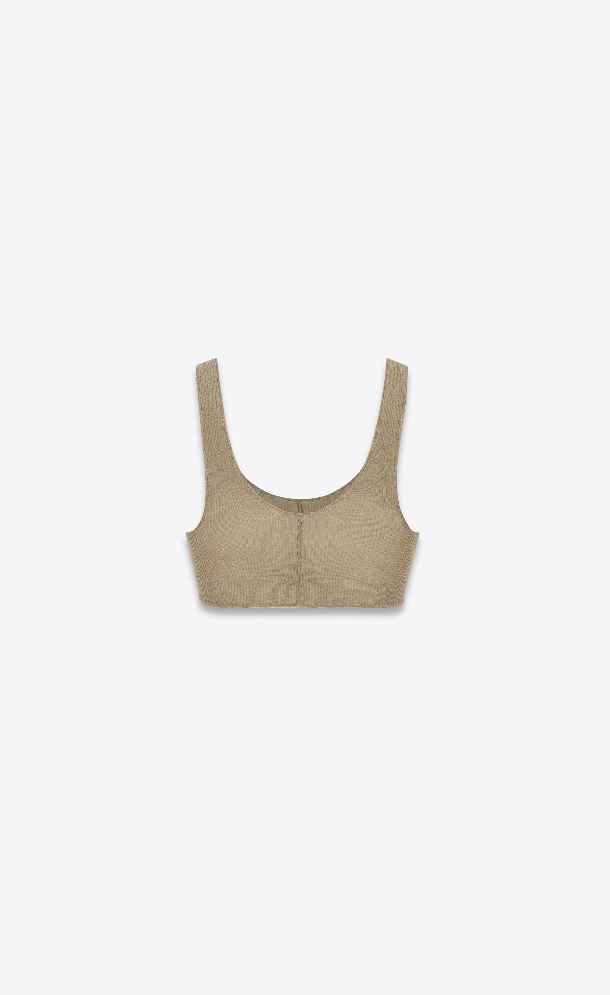 Saint Laurent Paris o1s1wg110125 Size: L / 727483 Bralette in Ribbed Silk Bra Size ONE SIZE - 3 Thumbnail