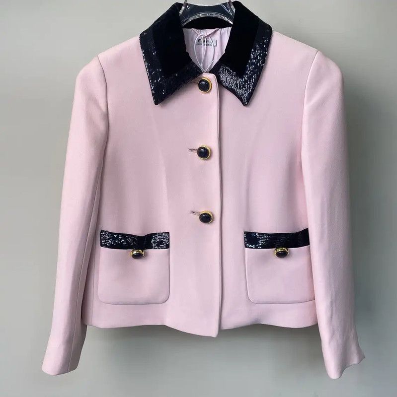 Miu Miu Miu Miu Pink Cotton Women's Jacket 0089 Size S / US 4 / IT 40 - 1 Thumbnail