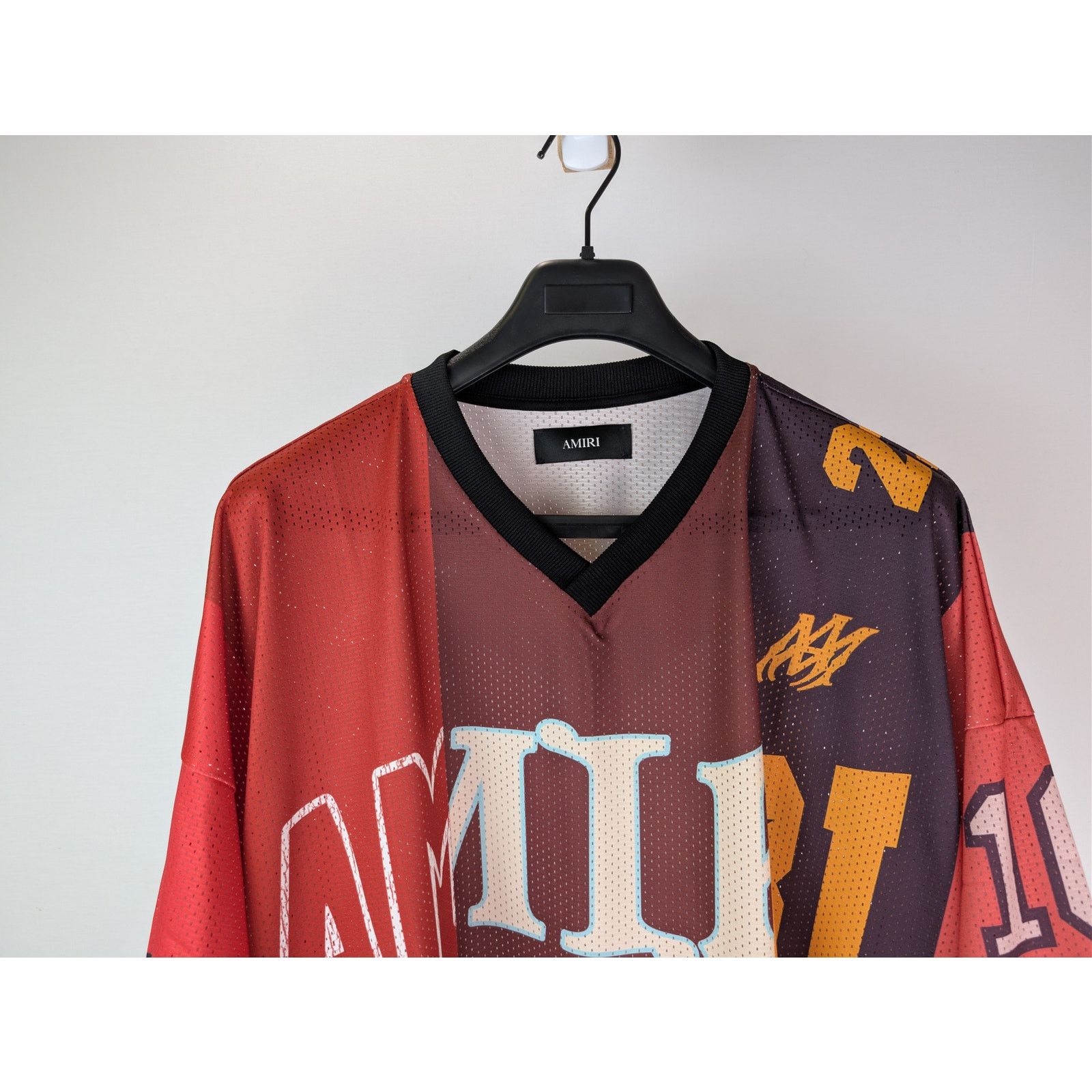Amiri o1rshd1 Spliced Oversized Mesh T-Shirt in Red Size US XL / EU 56 / 4 - 3 Thumbnail
