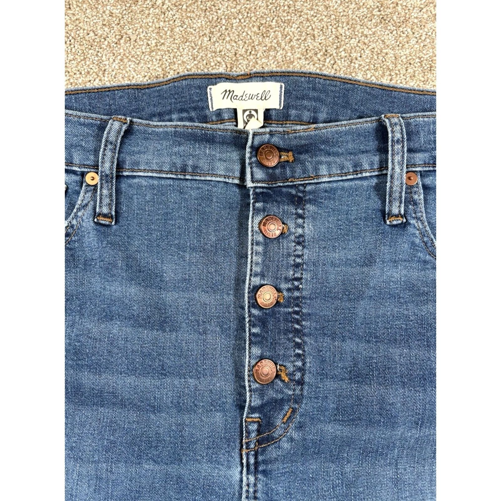 Madewell Madewell 10" High Rise Skinny Stretch Jeans Womens Size 34P Blue Button Close Jeans Skinny Women Size 24" / US 00 / IT 34 - 3 Thumbnail