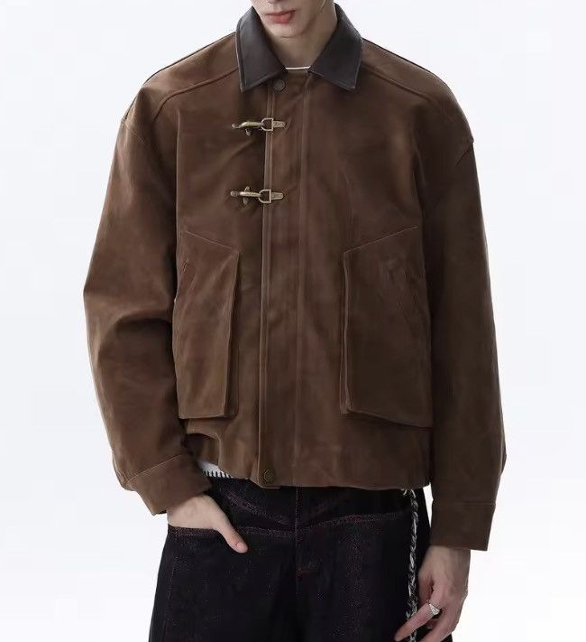 Japanese Brand Toggle Button Collar Pu Leather Jacket Size US XL / EU 56 / 4 - 1 Thumbnail