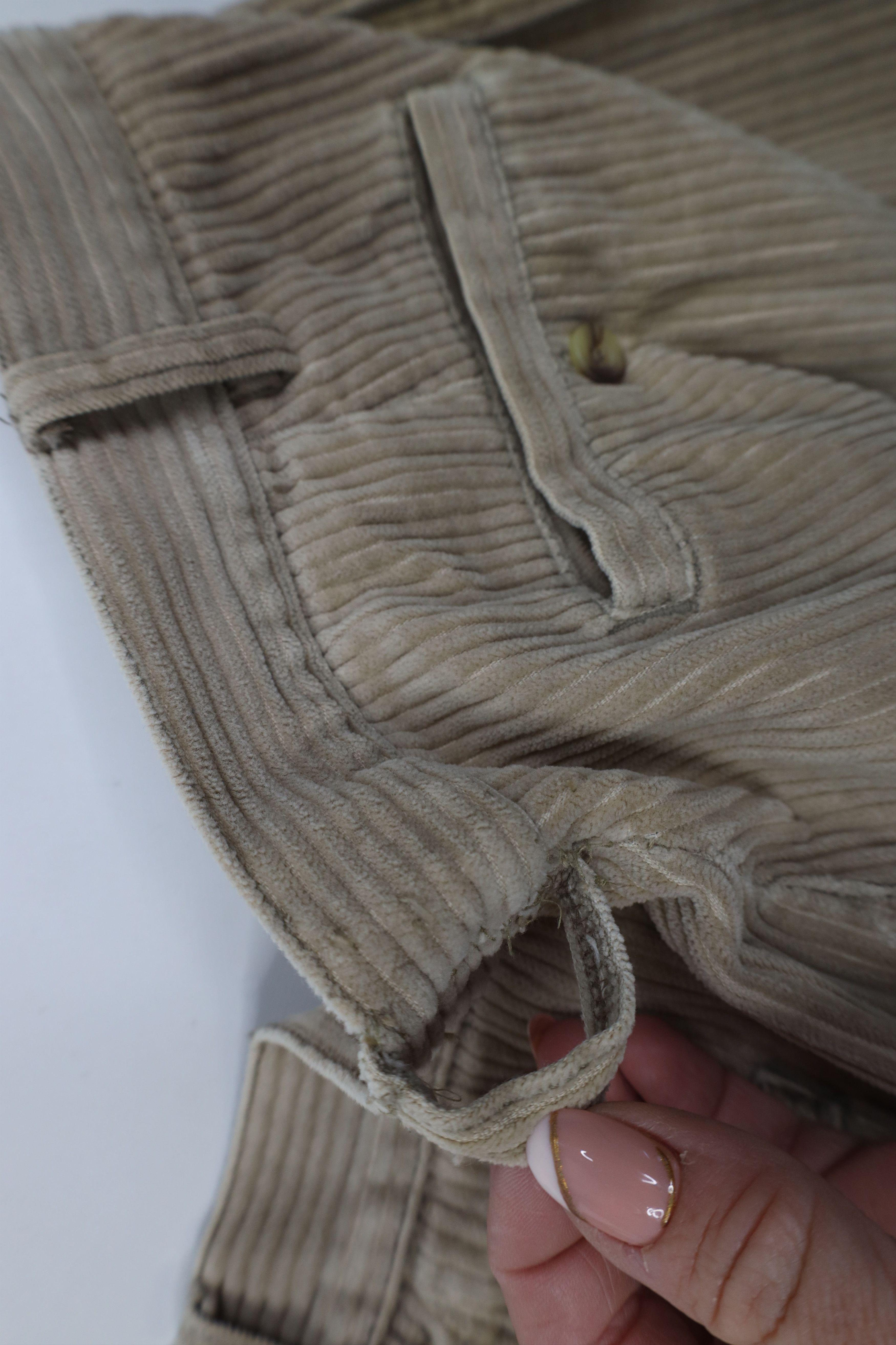 Vintage Vintage 90s Streetwear Relaxed Fit Corduroy Pants Khaki Size US 36 / EU 52 - 13 Thumbnail