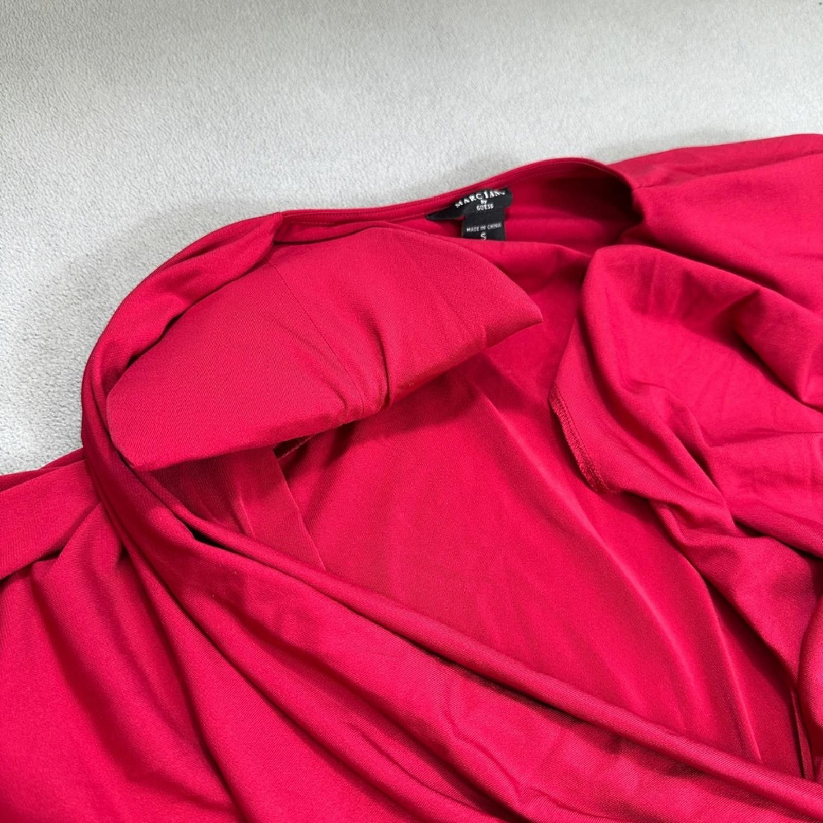 Other NWT Marciano Guess Dress S Magenta Long Sleeve Ruched Bodyco Size S / US 4 / IT 40 - 9 Thumbnail