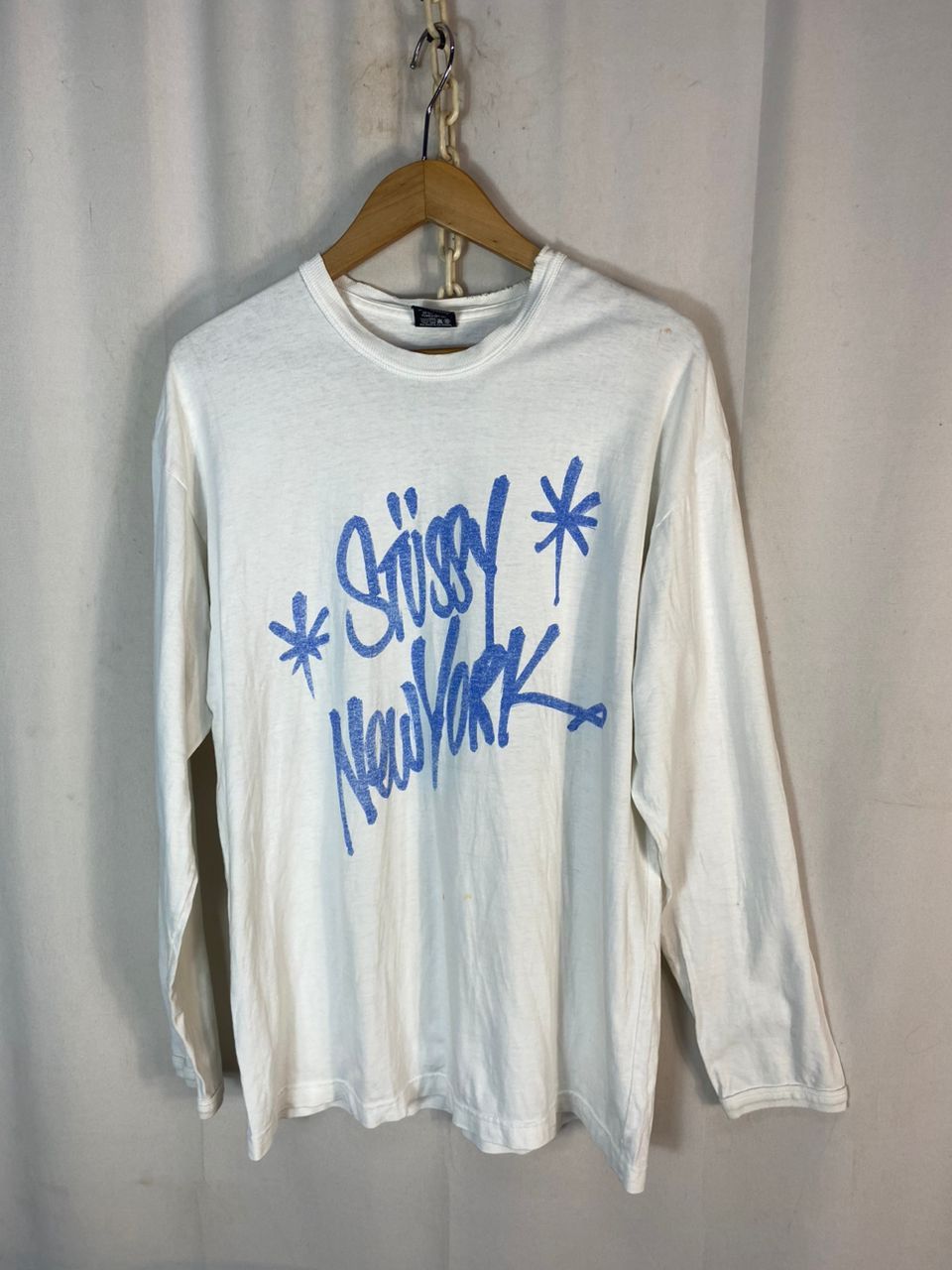 Vintage stussy new york distressed long sleeve tshirt