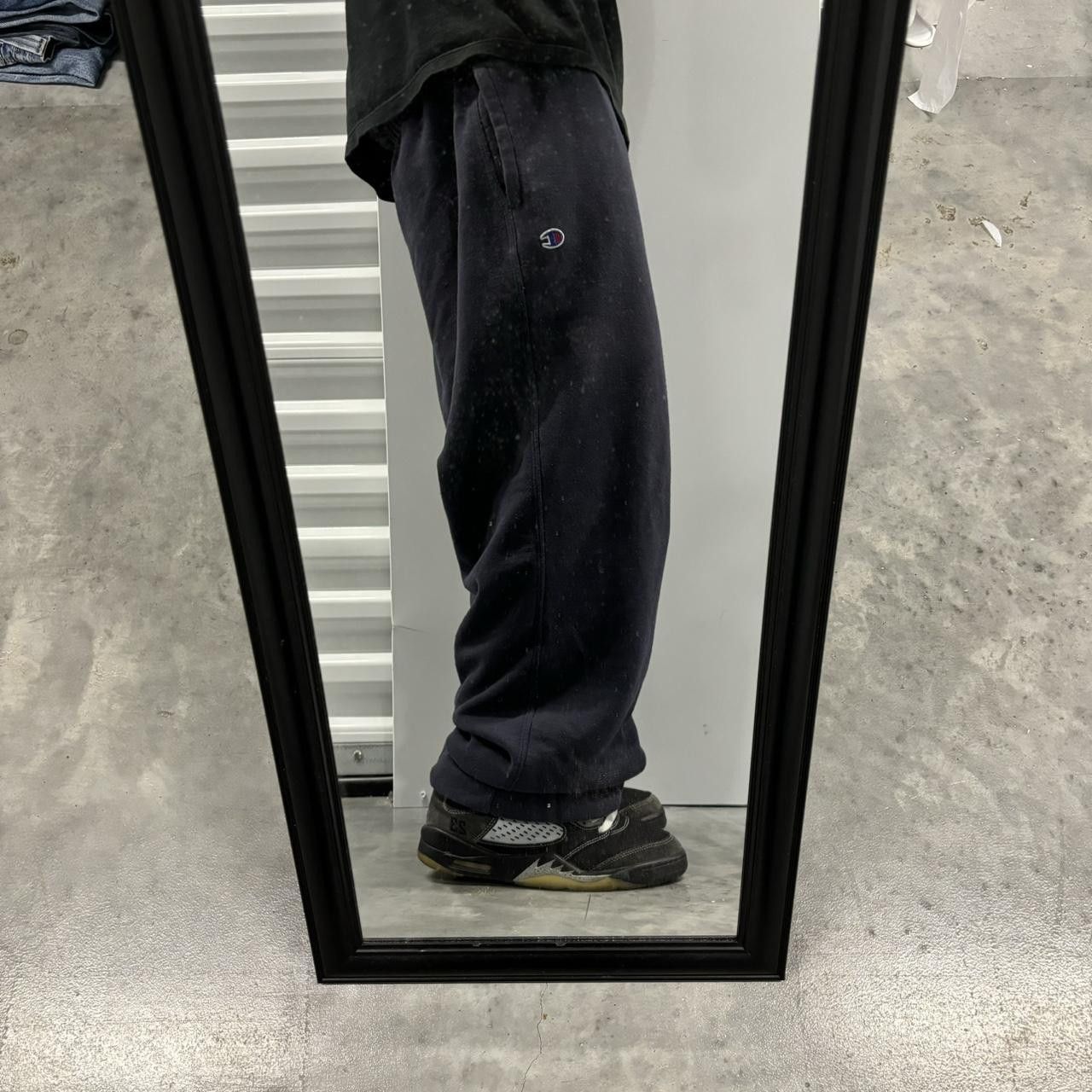 Japanese Brand × Vintage Crazy Vintage Y2K/2000s Baggy Navy Blue Skater Essential Sweatpants! Size US 36 / EU 52 - 2 Thumbnail