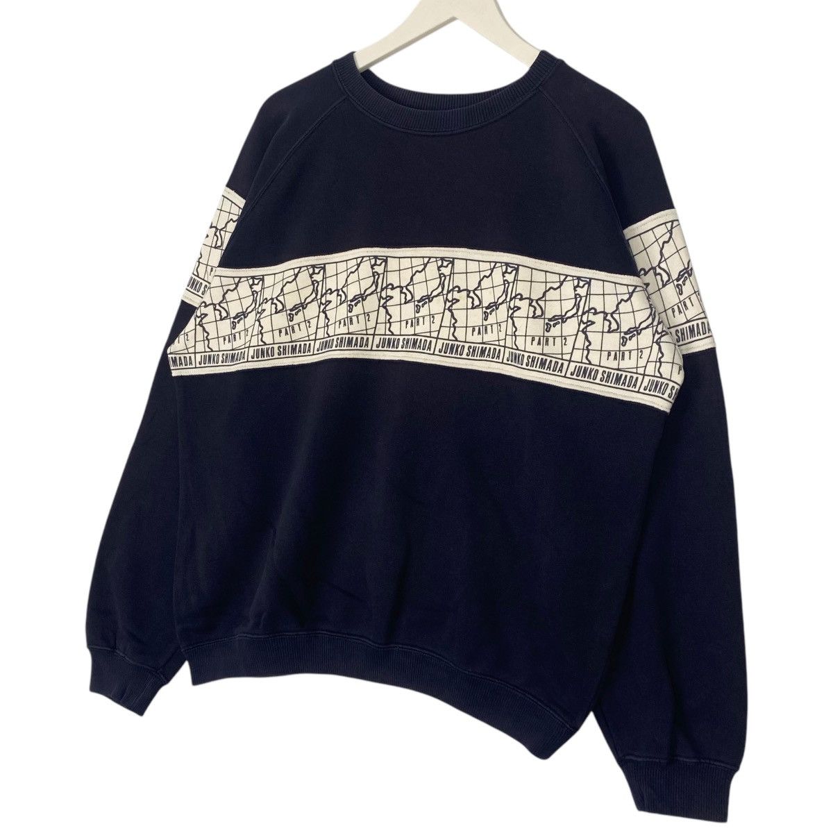 Vintage Vintage 90s Junko Shimada Sweatshirt Crewneck Blue/White M Size US M / EU 48-50 / 2 - 2 Thumbnail