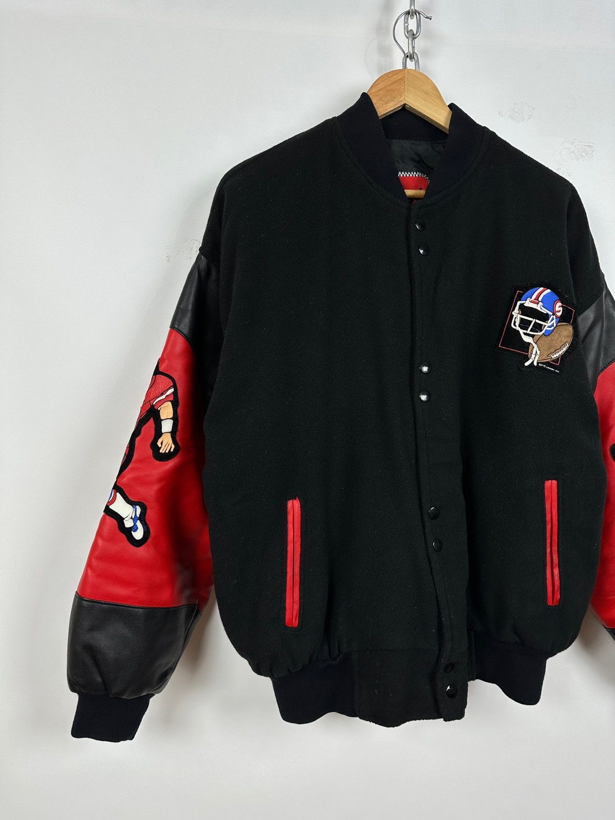 NFL 90s Vintage Super Bowl USA Zip It Varsity Bomber Jacket Size US L / EU 52-54 / 3 - 10 Thumbnail
