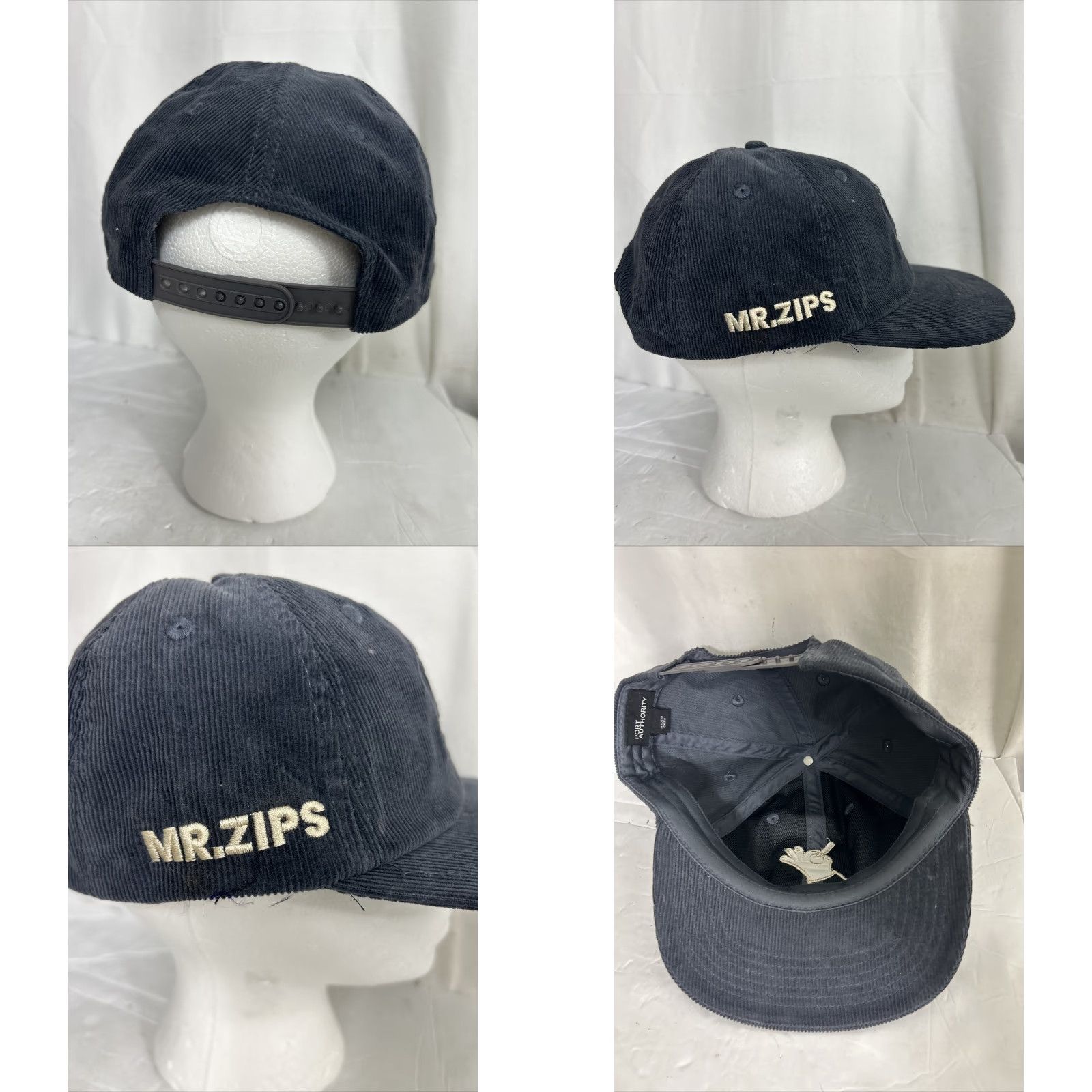 Port Authority Mr. Zips Gray Corduroy Baseball Cap One Size Adjustable SnapBack 420 Joint Roll Mens Size ONE SIZE - 8 Thumbnail
