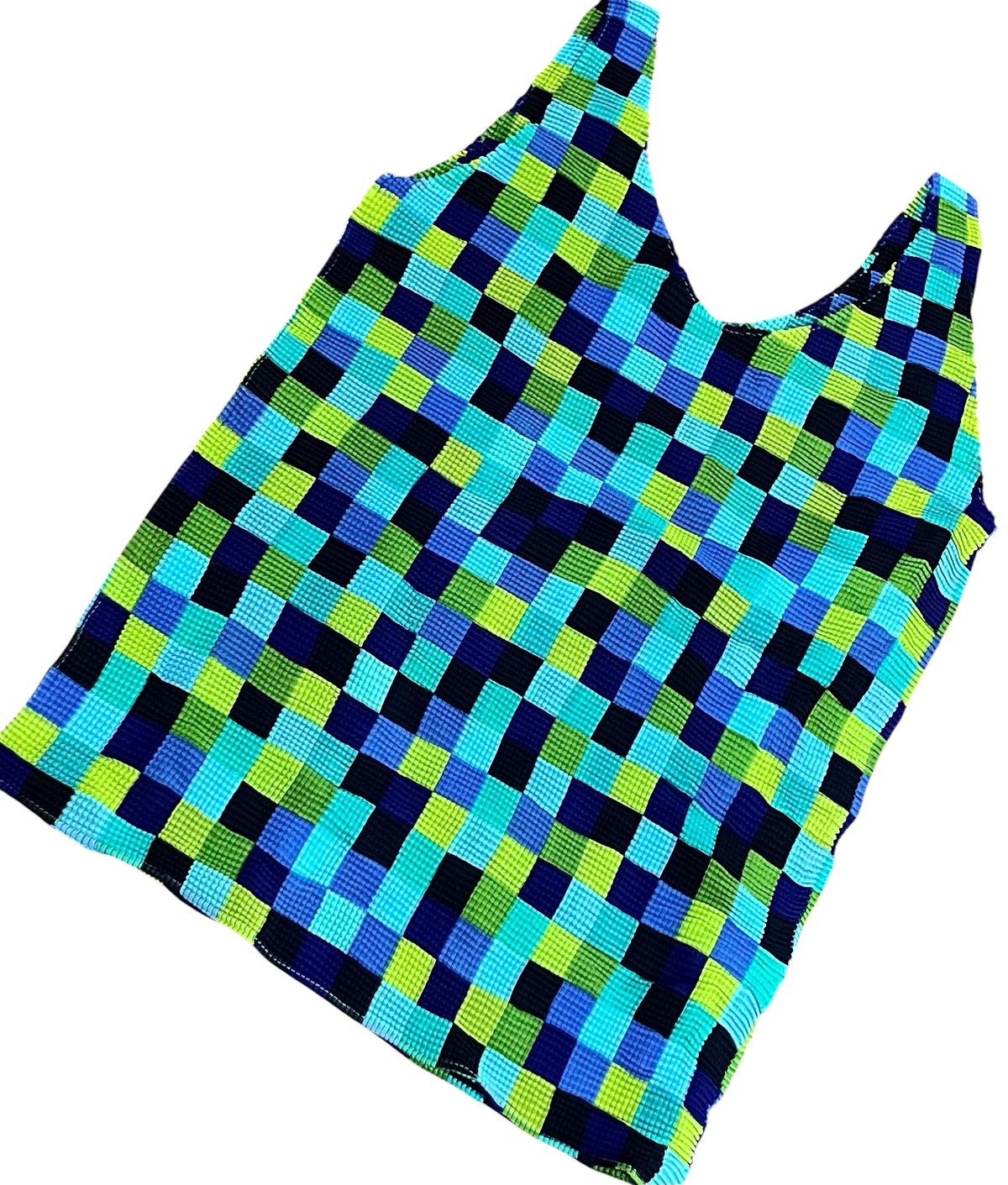 Issey Miyake Issey miyake me pleats checkered print flowy tank top Size S / US 4 / IT 40 - 2 Thumbnail