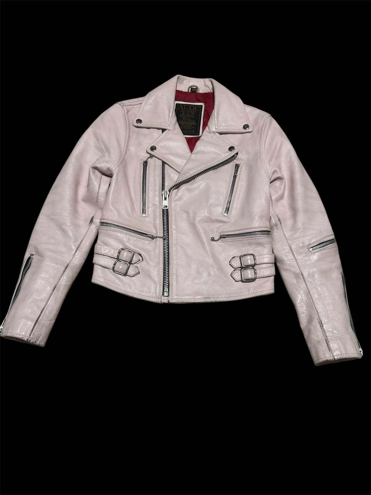 AC/DC × Schott Double Collar Leather Biker ACDC Perfecto Schott Jacket Size US S / EU 44-46 / 1 - 2 Thumbnail