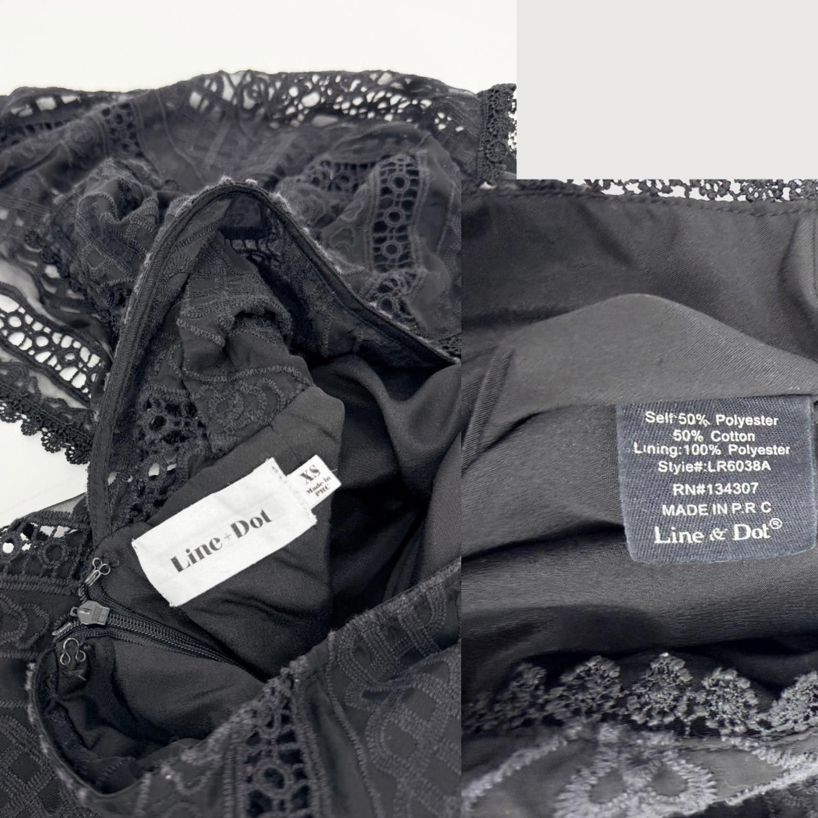 Other Line & Dot Lace Romper Black Scalloped XS Size 26" / US 2 / IT 38 - 3 Thumbnail