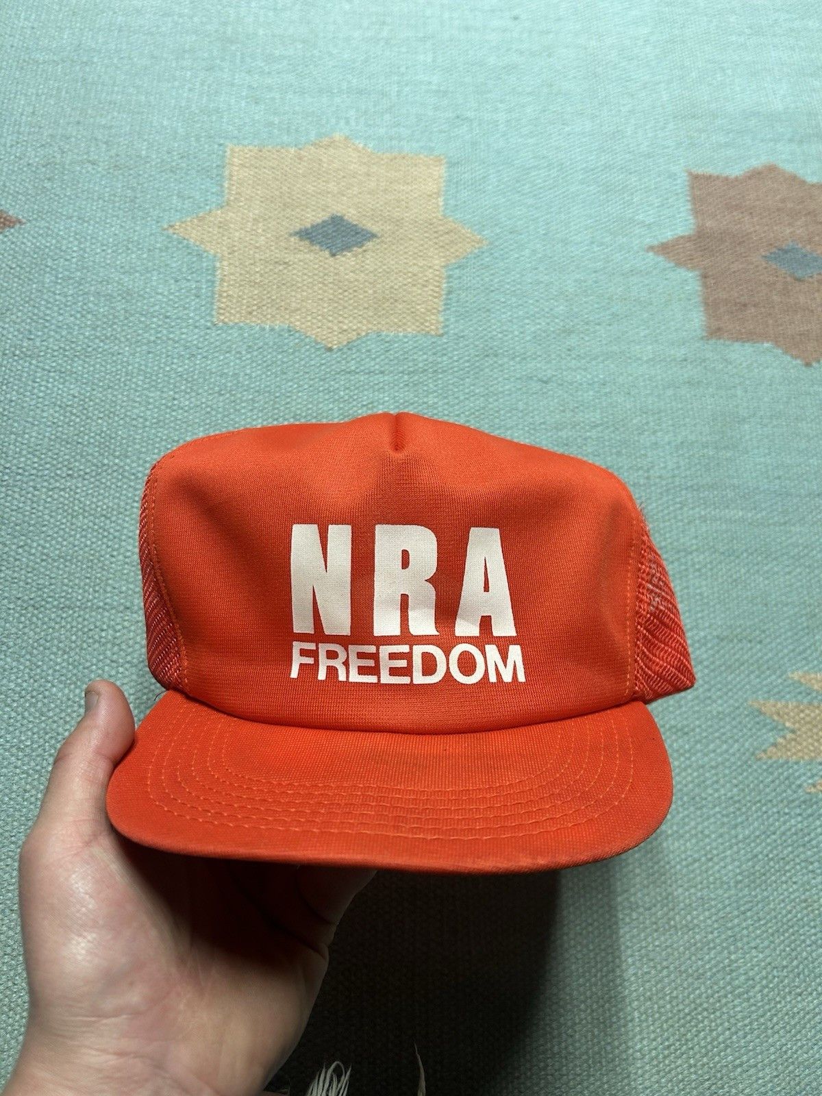 Vintage Vtg 80s trucker hat NRA freedom gun rights 2nd amendment USA Size ONE SIZE - 2 Thumbnail