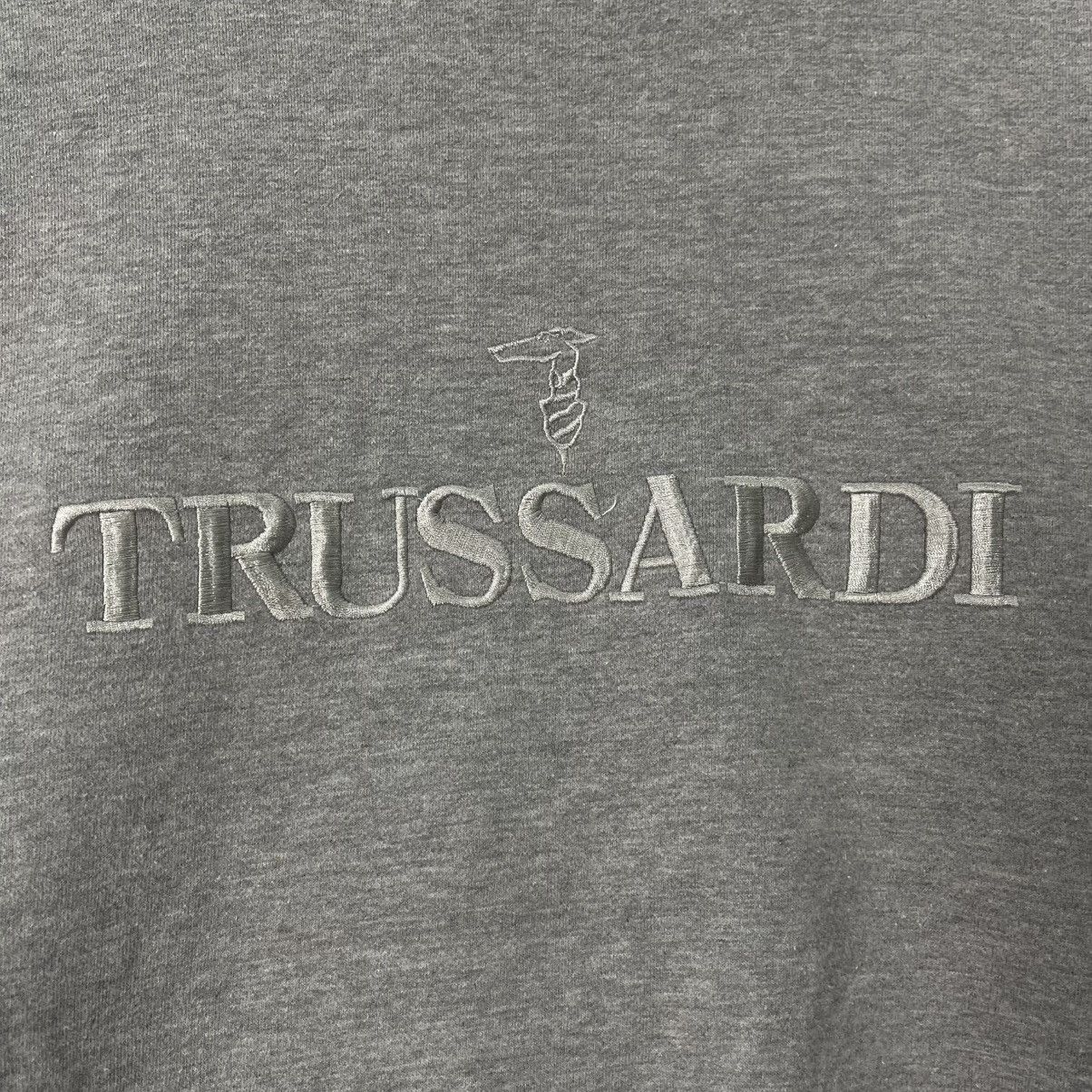 Trussardi Trussardi Embroidered Logo Sweatshirt – Grey (Made in Italy) Size US L / EU 52-54 / 3 - 3 Thumbnail