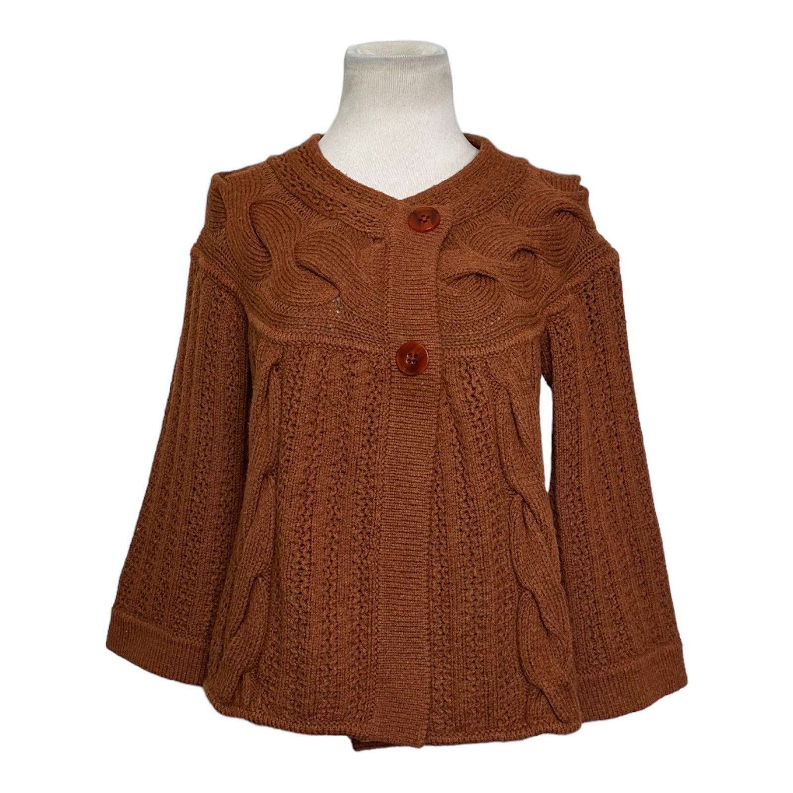Escada Escada brown 3/4 sleeves buttoned cardigan size Small Size S / US 4 / IT 40 - 14 Thumbnail