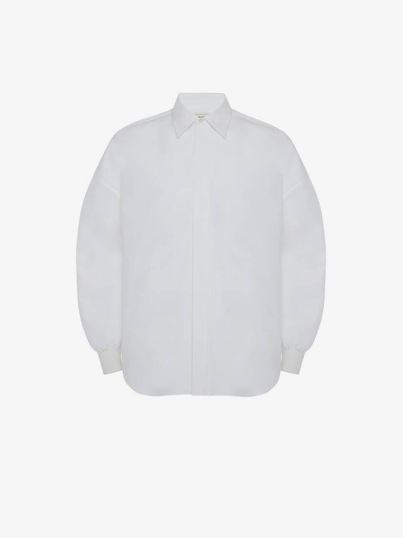 Alexander McQueen o1w1db10725 Cotton Poplin Shirt in White Size US M / EU 48-50 / 2 - 1 Thumbnail