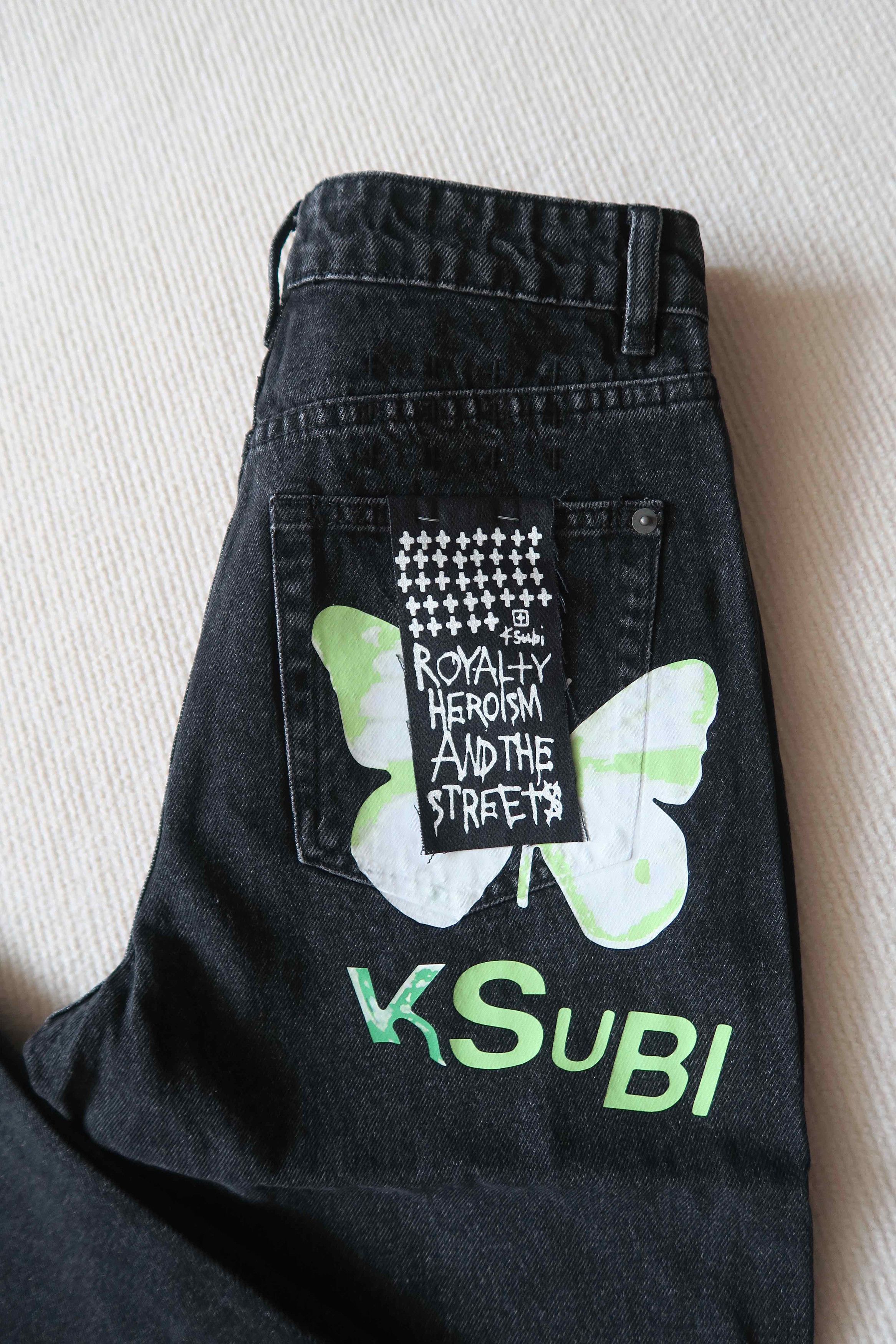 Ksubi Ksubi Brooklyn Phantom Butterfly Print Logo Jeans Size 26" / US 2 / IT 38 - 5 Thumbnail