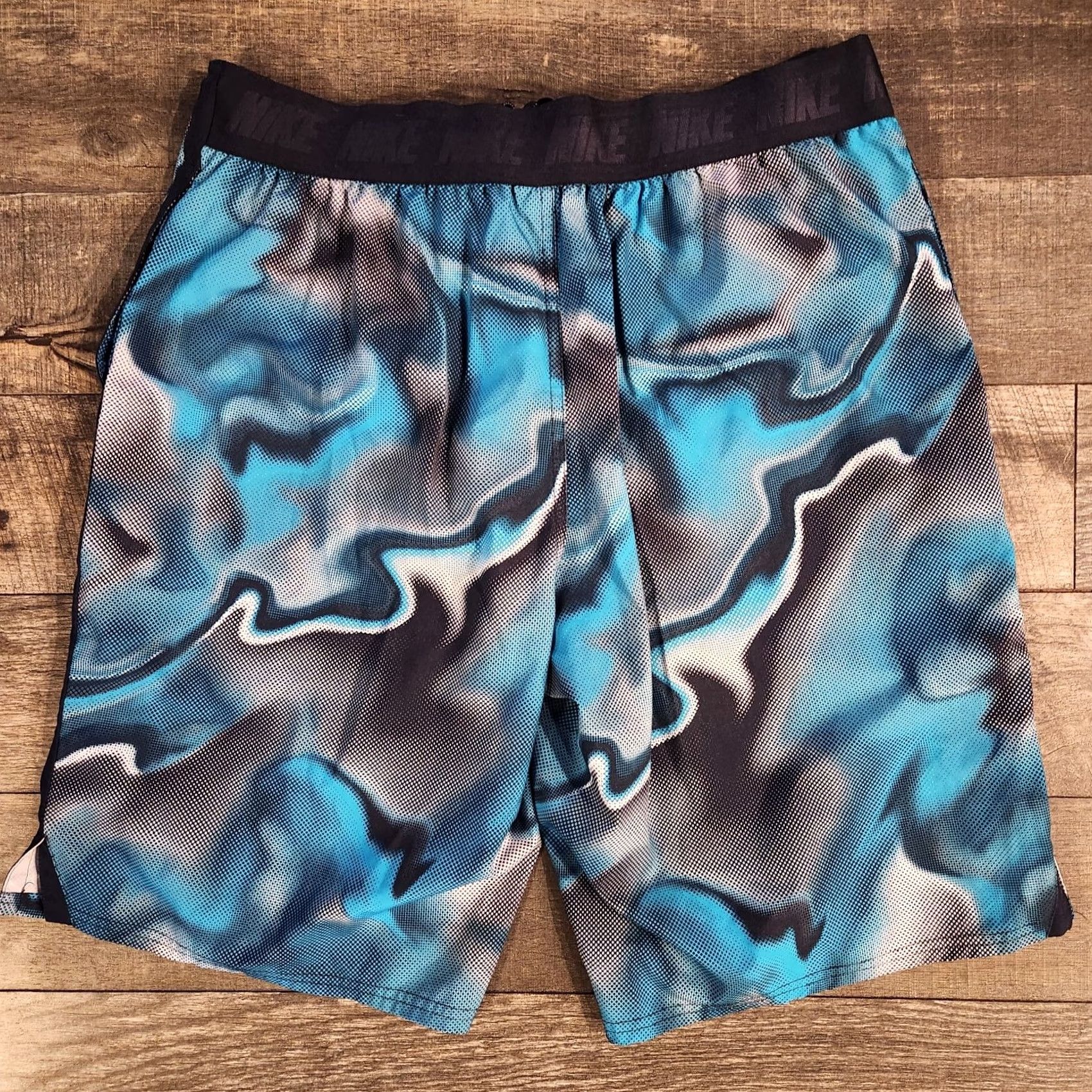 Nike NIKE Board Shorts Large Swim Trunks Blue Drawstring front Men's Sz Size US 33 - 2 Thumbnail