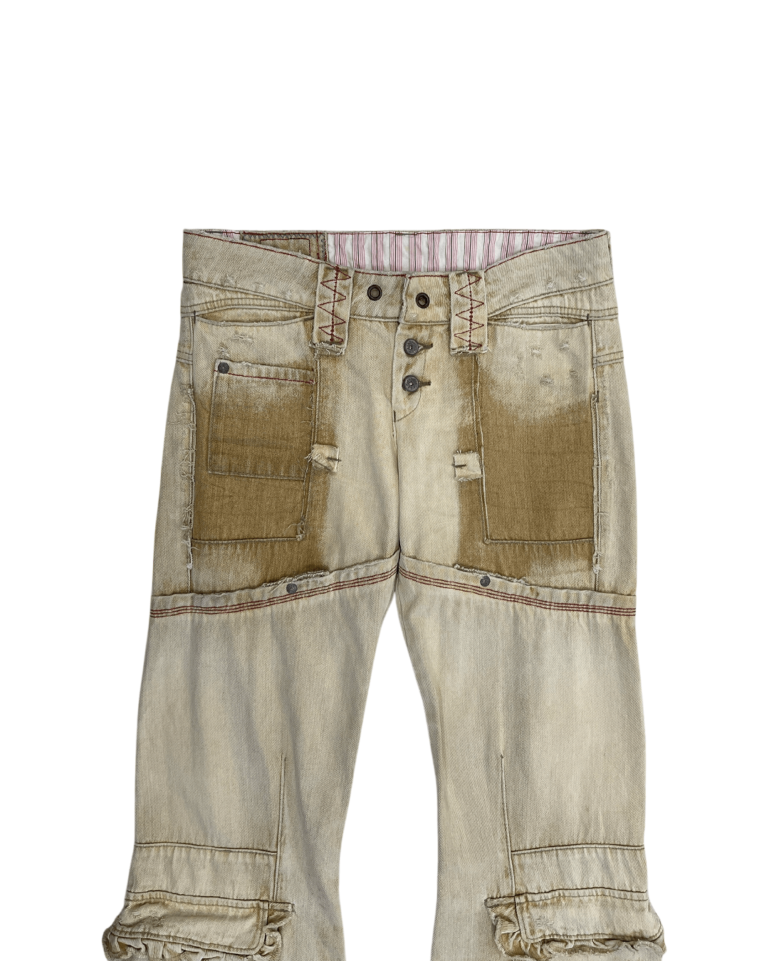 Marithe + Francois Girbaud Marithe Francois Girbaud 90s Damaged Cropped Boots Cut Pants Size 26" / US 2 / IT 38 - 7 Thumbnail
