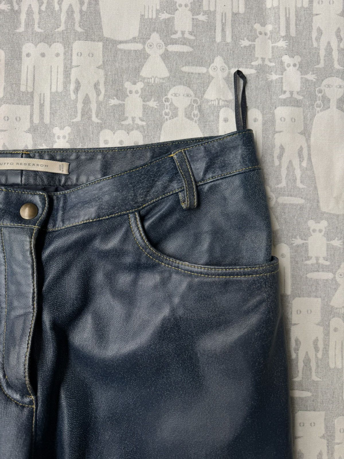 Ruffo Research Ruffo Research AW00 Trompe-L'Oeil Denim Leather Jeans Size 24" / US 00 / IT 34 - 3 Thumbnail