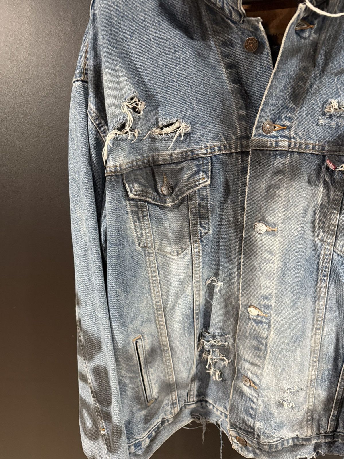 Vintage 1990s Vintage Levi’s Art Punk Grunge Distressed Jacket XXL Size US XXL / EU 58 / 5 - 5 Thumbnail
