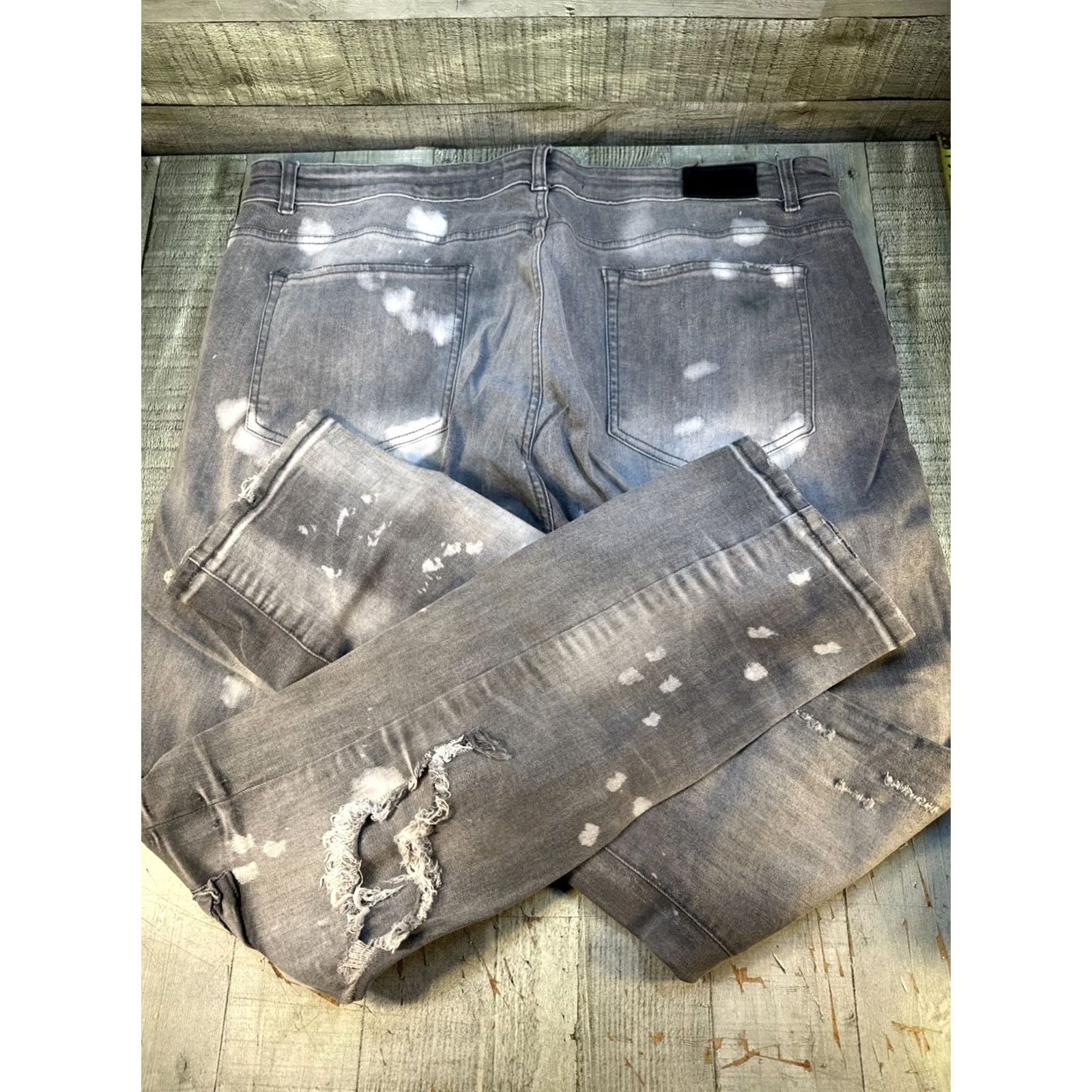 Vintage VINTAGE Focus Jeans Distress 40 X 32 Gray Six Pockets Mens Jeans Distress 40x32 Tapered Slim? Size US 38 / EU 54 - 5 Thumbnail