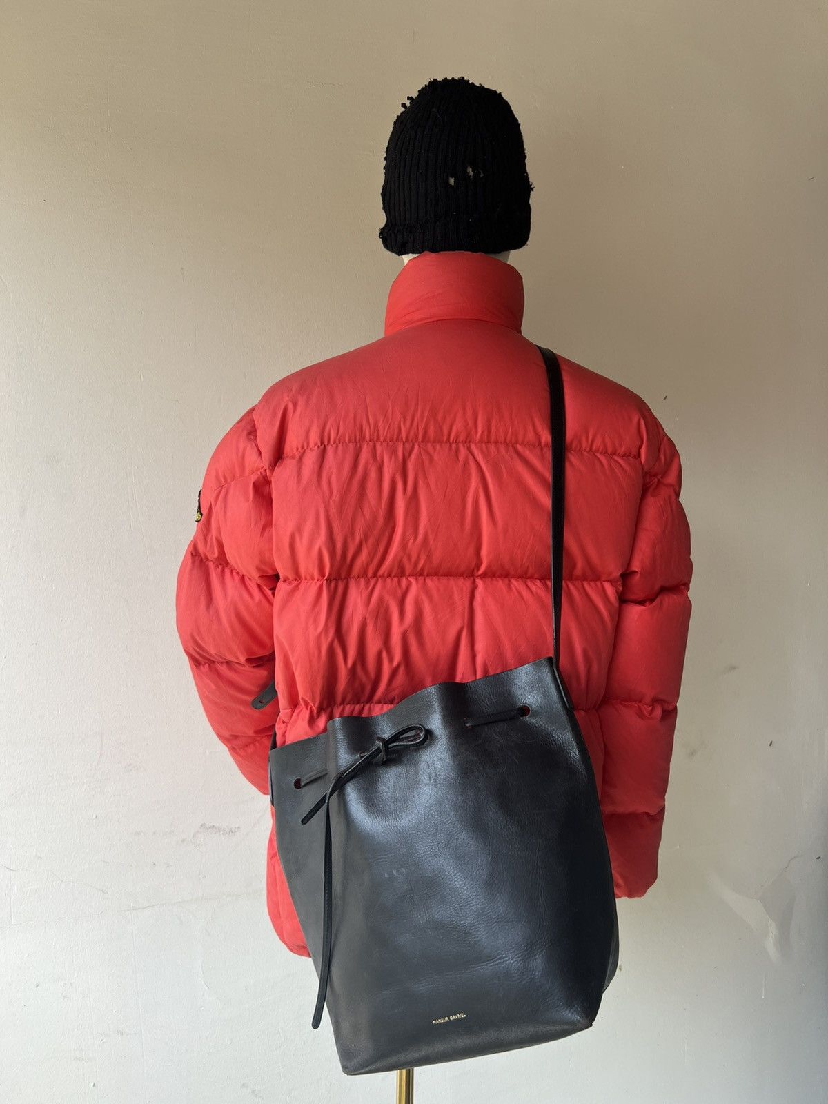Mansur Gavriel Distressed Patina Black Leather Mansur Gavriel Sling Bag Size ONE SIZE - 3 Thumbnail