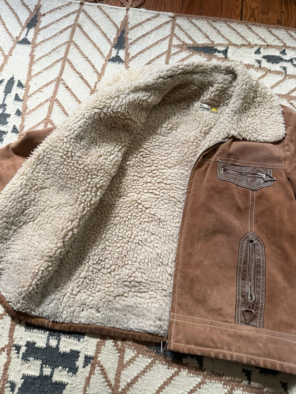 Sears Vintage sears Leather Coat Fur Lining Jacket Reg Shearling Size US M / EU 48-50 / 2 - 6 Thumbnail