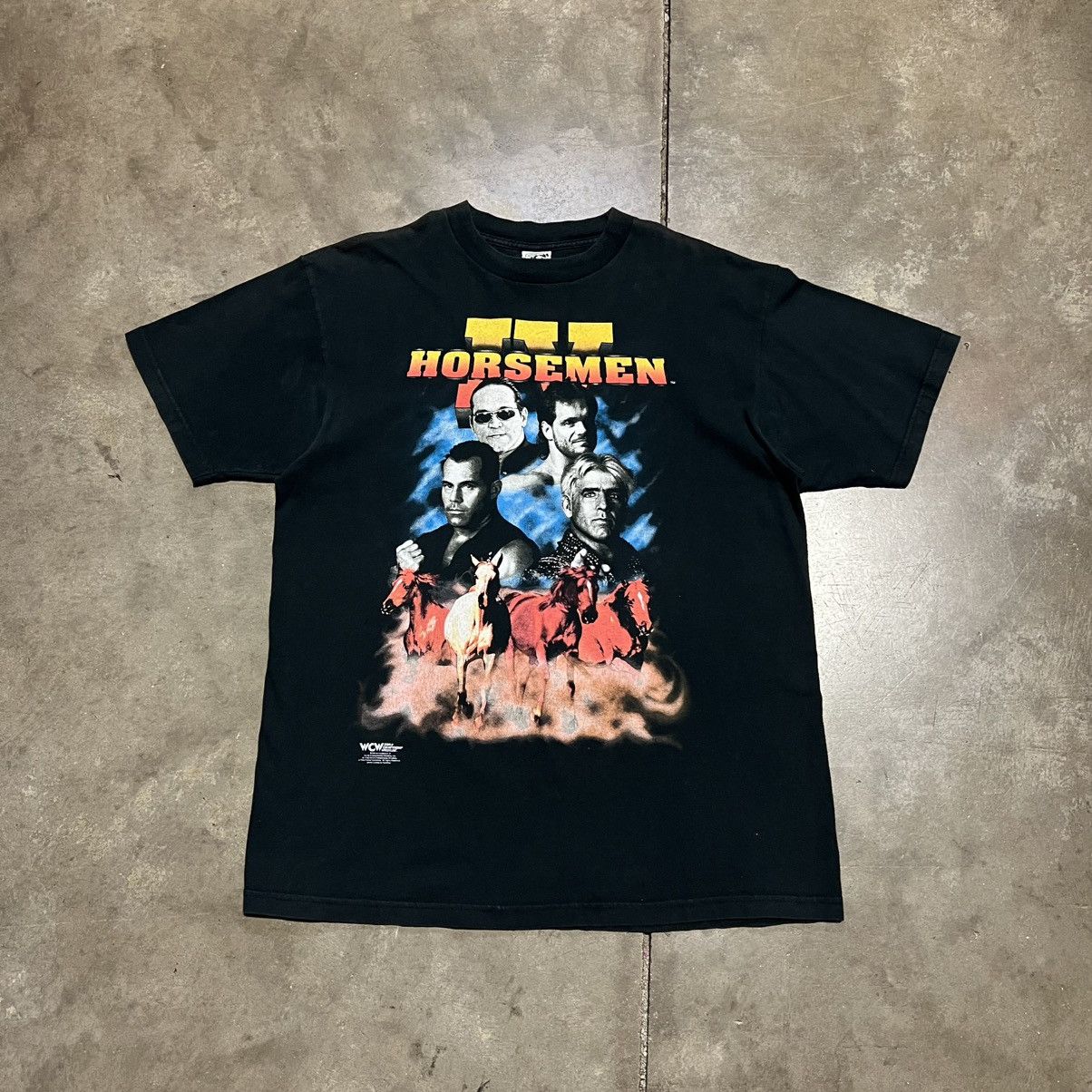 WWF Vintage 90s WCW Four Horseman Pro Wrestling Tshirt WWF Flair Size US L / EU 52-54 / 3 - 1 Thumbnail