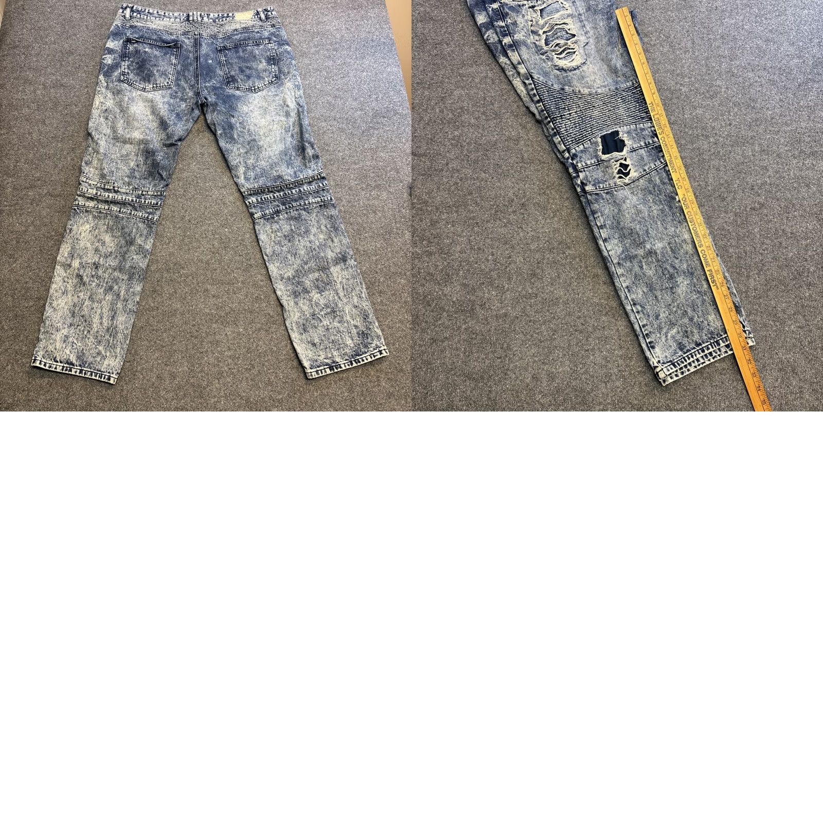 Vintage Gray Earth Moto Acid Washed Jeans Mens W40xL31 Distressed Regular Straight Leg Size US 40 / EU 56 - 8 Thumbnail