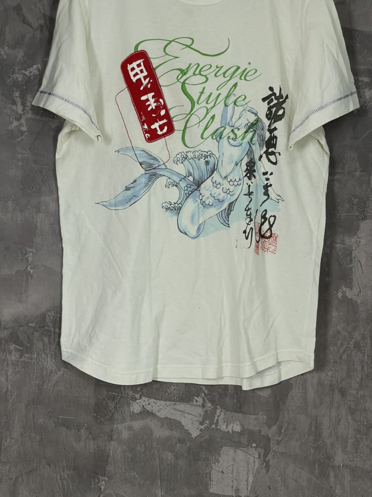 Energie × Vintage Vintage Energie by Miss Sixty Avant Garde T Shirt Size US L / EU 52-54 / 3 - 5 Thumbnail