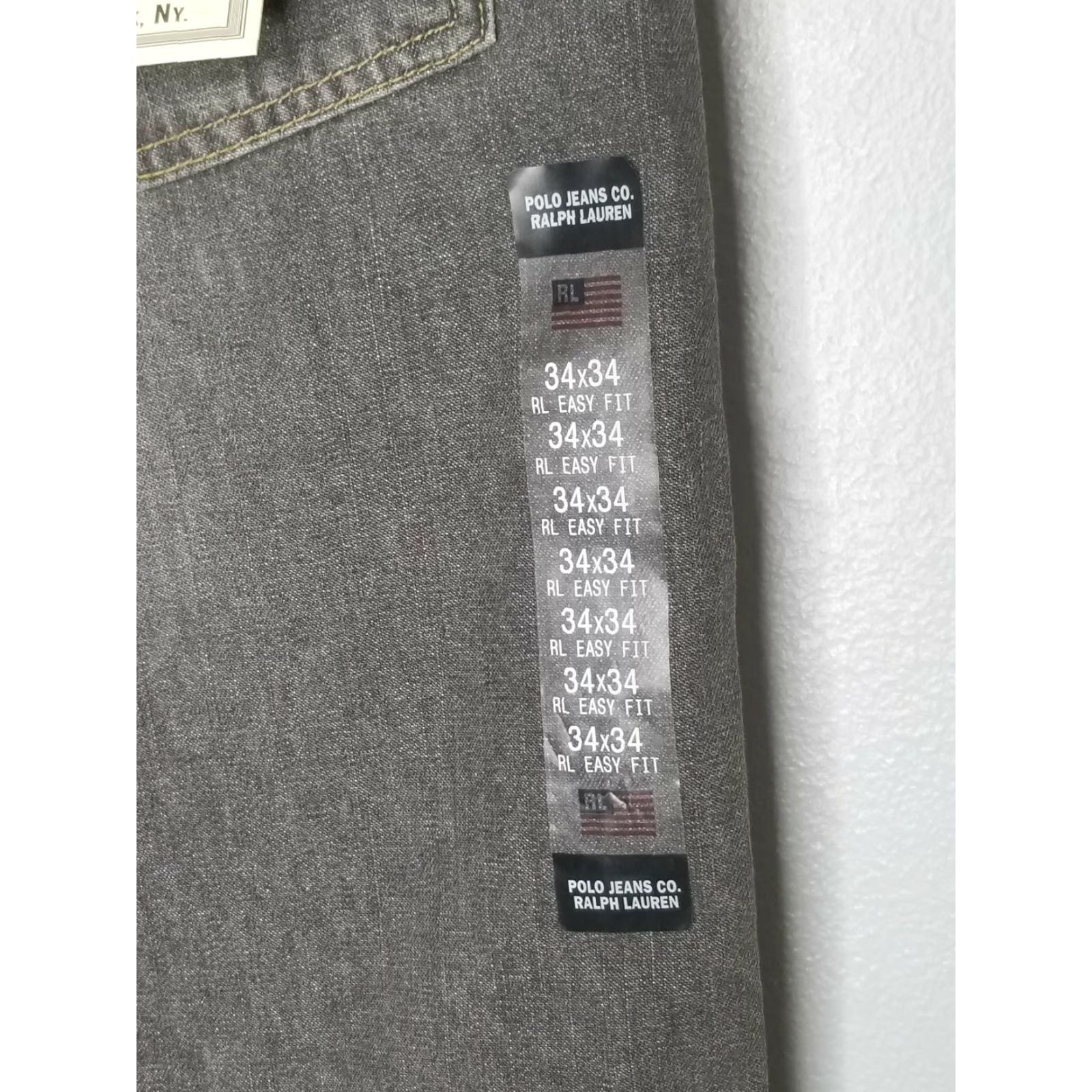 Polo Ralph Lauren Vintage 90s Men's Polo Ralph Lauren Grey Denim Jeans 34x34 Deadstock Easy Fit New York Size US S / EU 44-46 / 1 - 6 Thumbnail