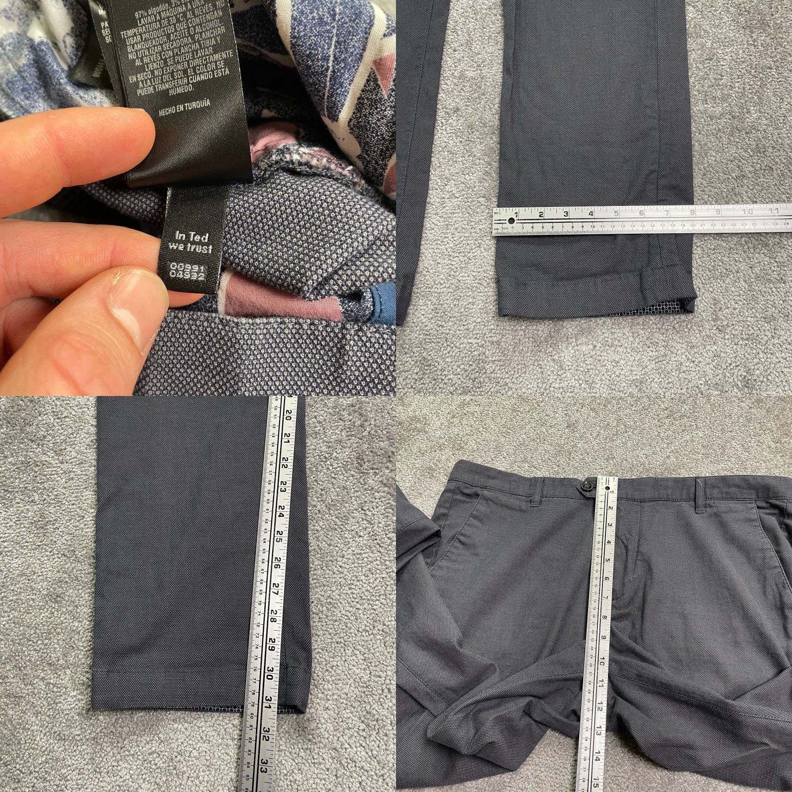 Ted Baker Ted Baker Dress Pants Mens 38x31 Gray Solid Straight Leg Cotton Size US 38 / EU 54 - 8 Thumbnail