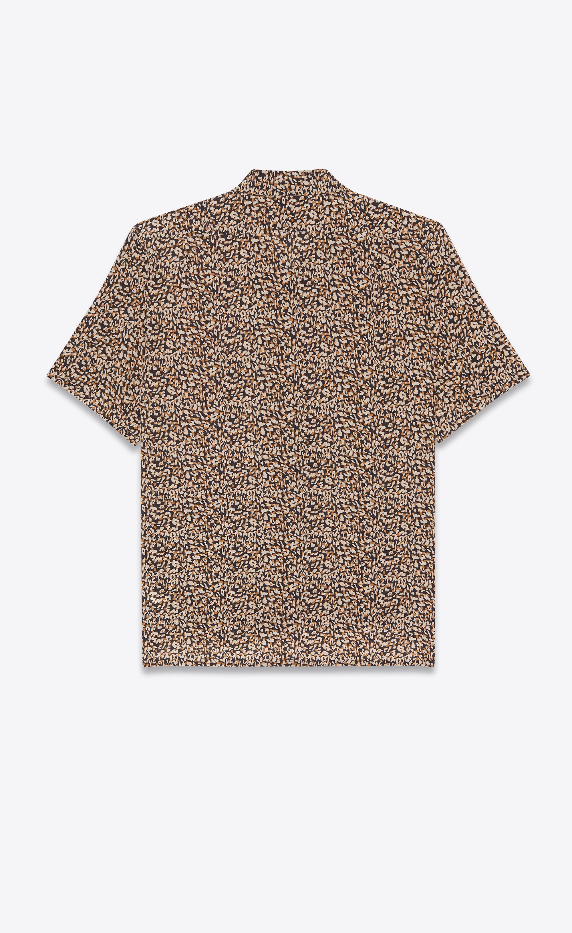 Saint Laurent Paris o1s1wg110325 531956 Shark-Collar Shirt Micro Leopard Crepe Size US XL / EU 56 / 4 - 3 Thumbnail