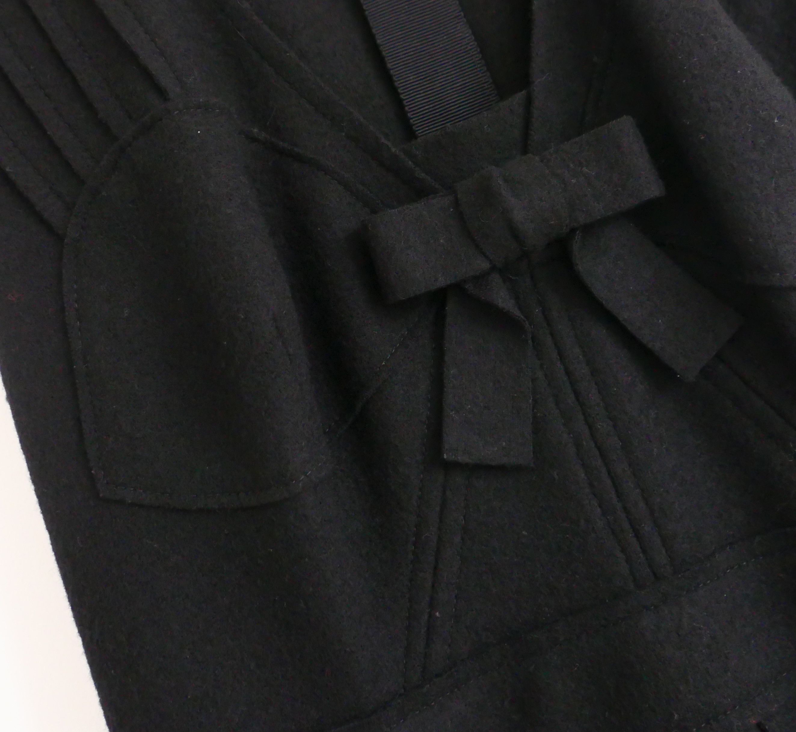 Prada Prada Fall 2008 Black Wool Felt Corset Bust Dress Size M / US 6-8 / IT 42-44 - 2 Thumbnail