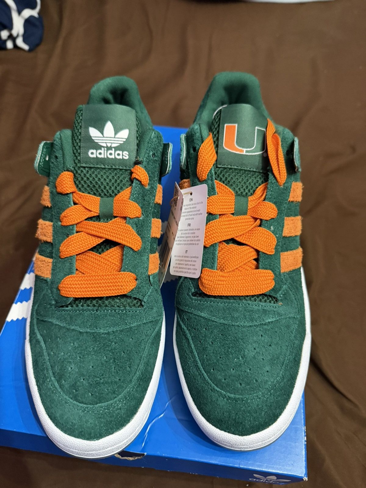 Adidas Player issued Adidas Forum Low Miami Hurricanes brand new Size US 11.5 / EU 44-45 - 1 Thumbnail