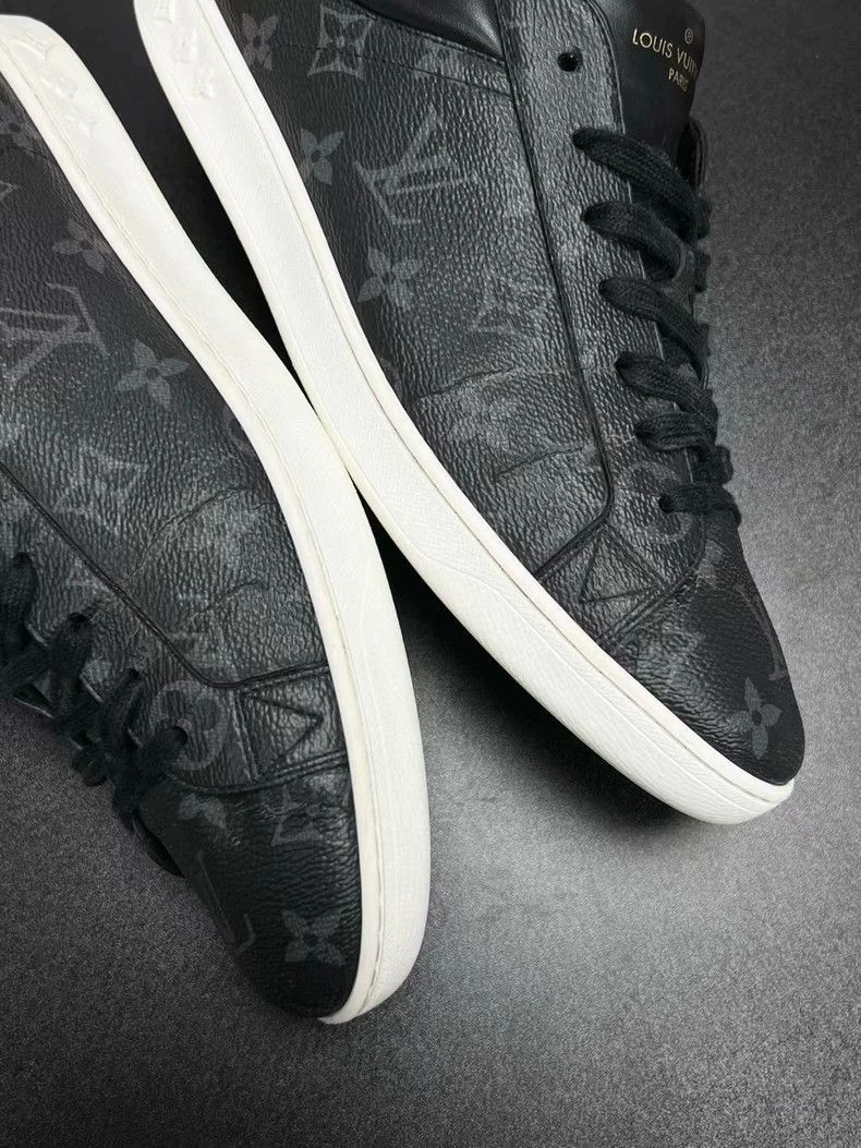 Louis Vuitton LV black monogram lowtop sneakers-2508 Size US 12 / EU 45 - 9 Thumbnail