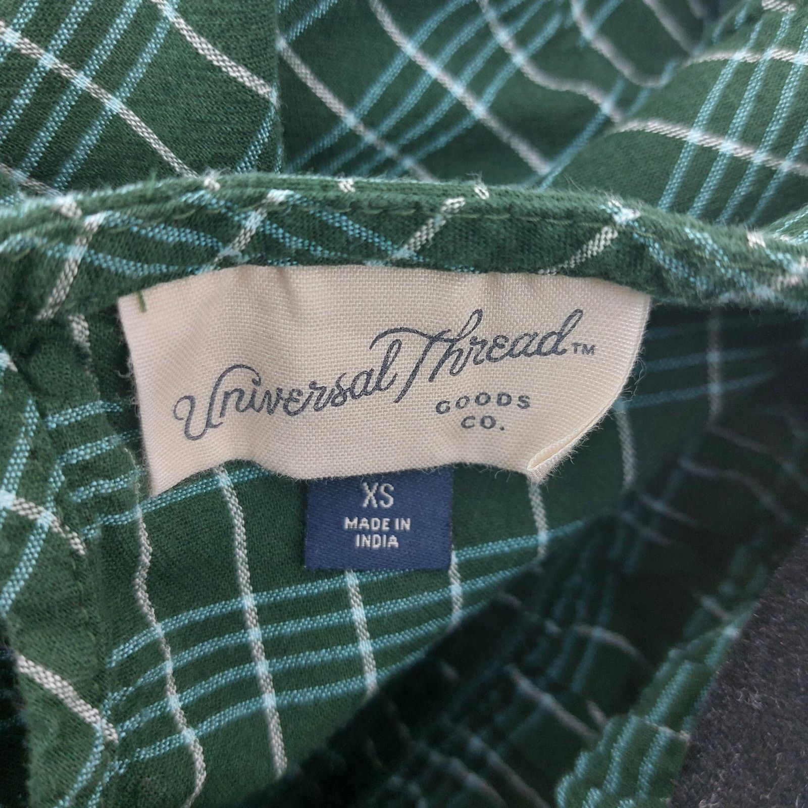 Other Universal Thread Green Plaid Women's Top Puffy Sleeves XS Size XS / US 0-2 / IT 36-38 - 3 Thumbnail